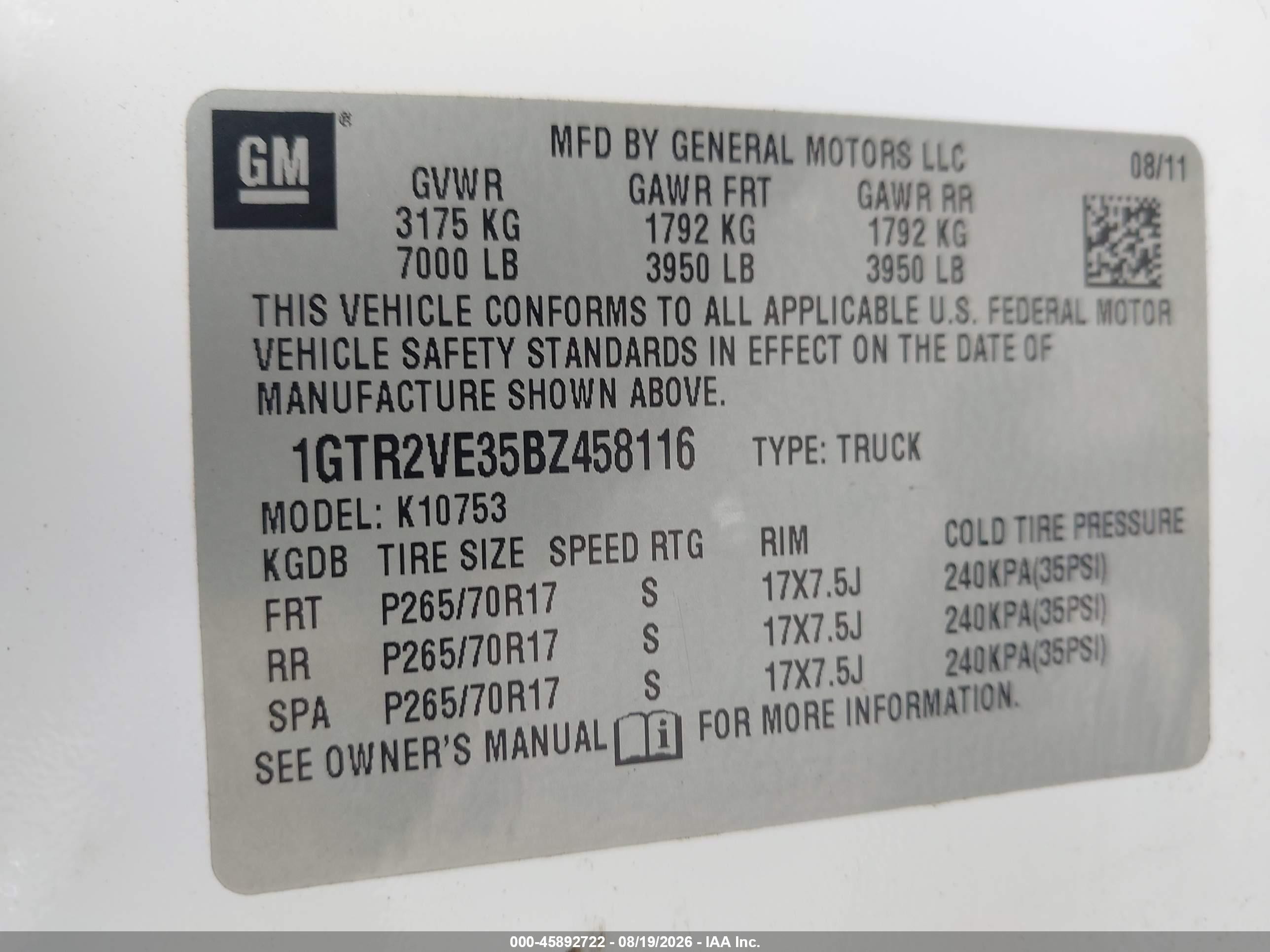 2011 Gmc Sierra 1500 Sle White vin: 1GTR2VE35BZ458116
