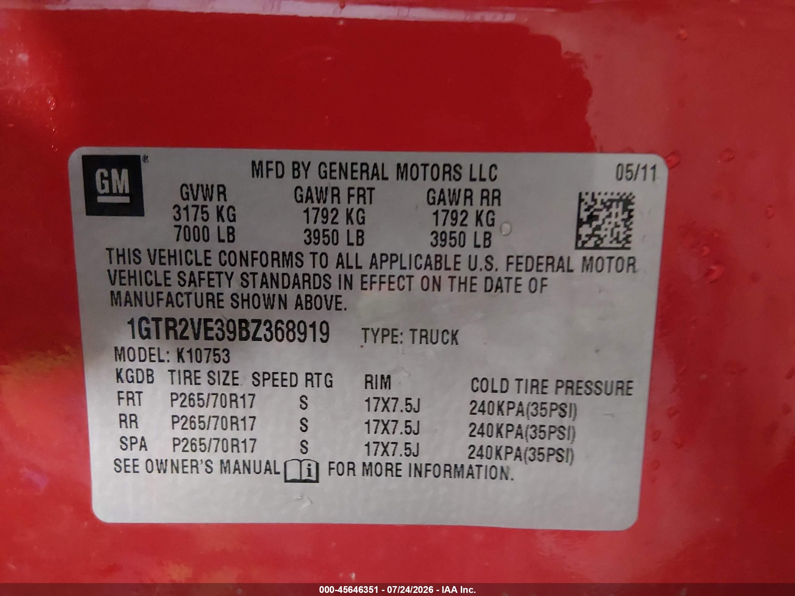 2011 Gmc Sierra 1500 Sle Red vin: 1GTR2VE39BZ368919