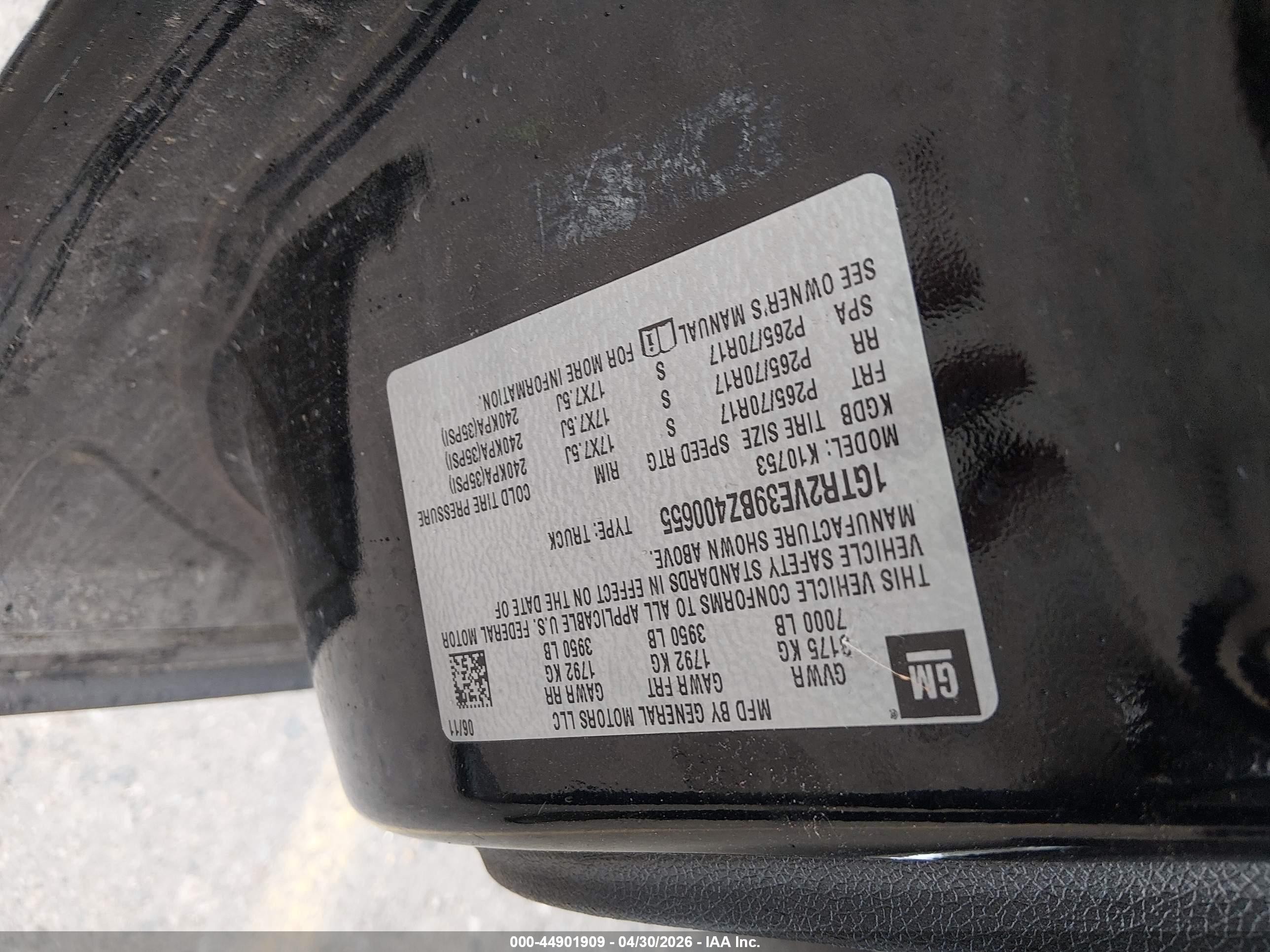 2011 Gmc Sierra 1500 Sle Black vin: 1GTR2VE39BZ400655