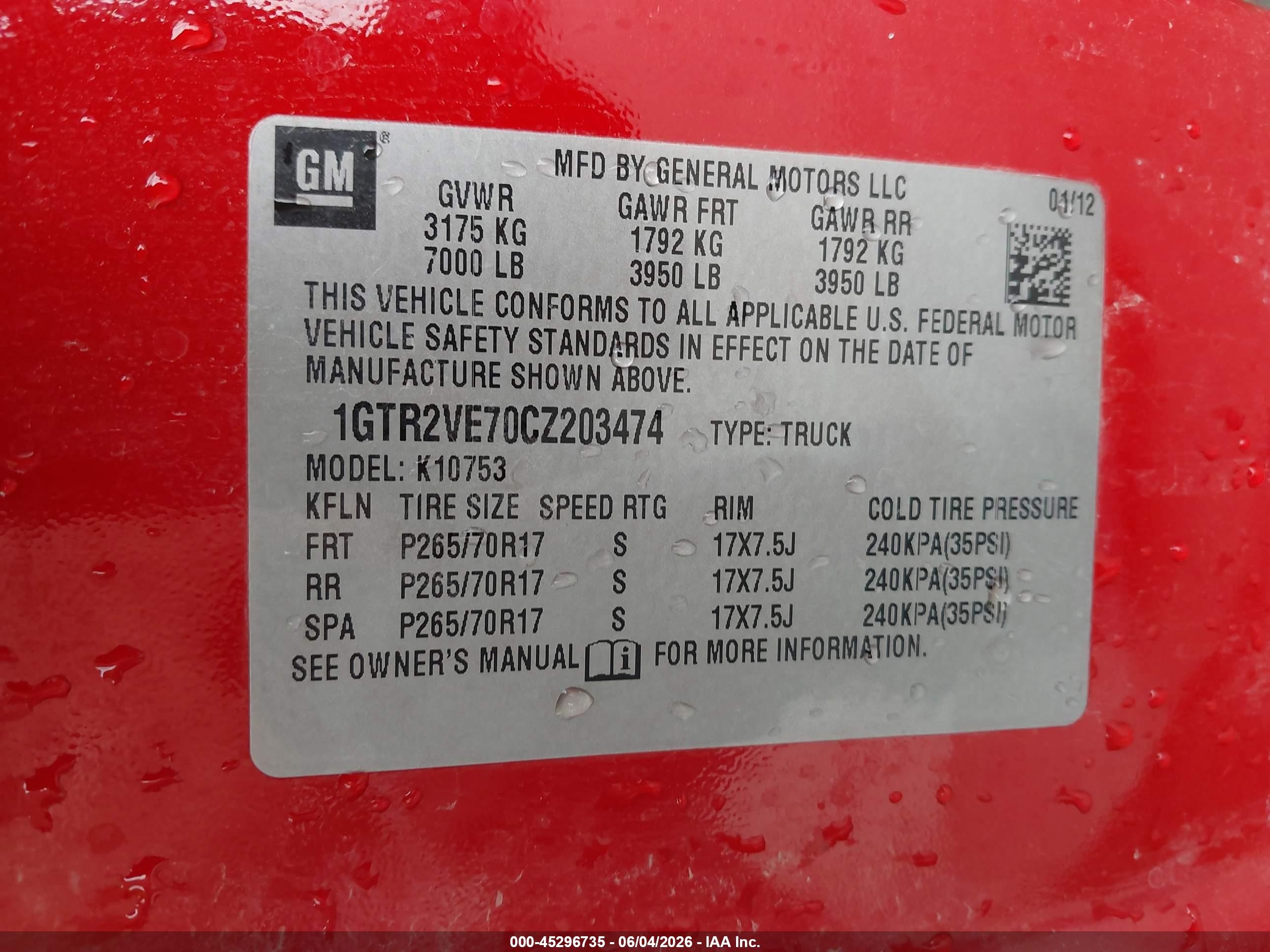 2012 Gmc Sierra 1500 Sle Red vin: 1GTR2VE70CZ203474