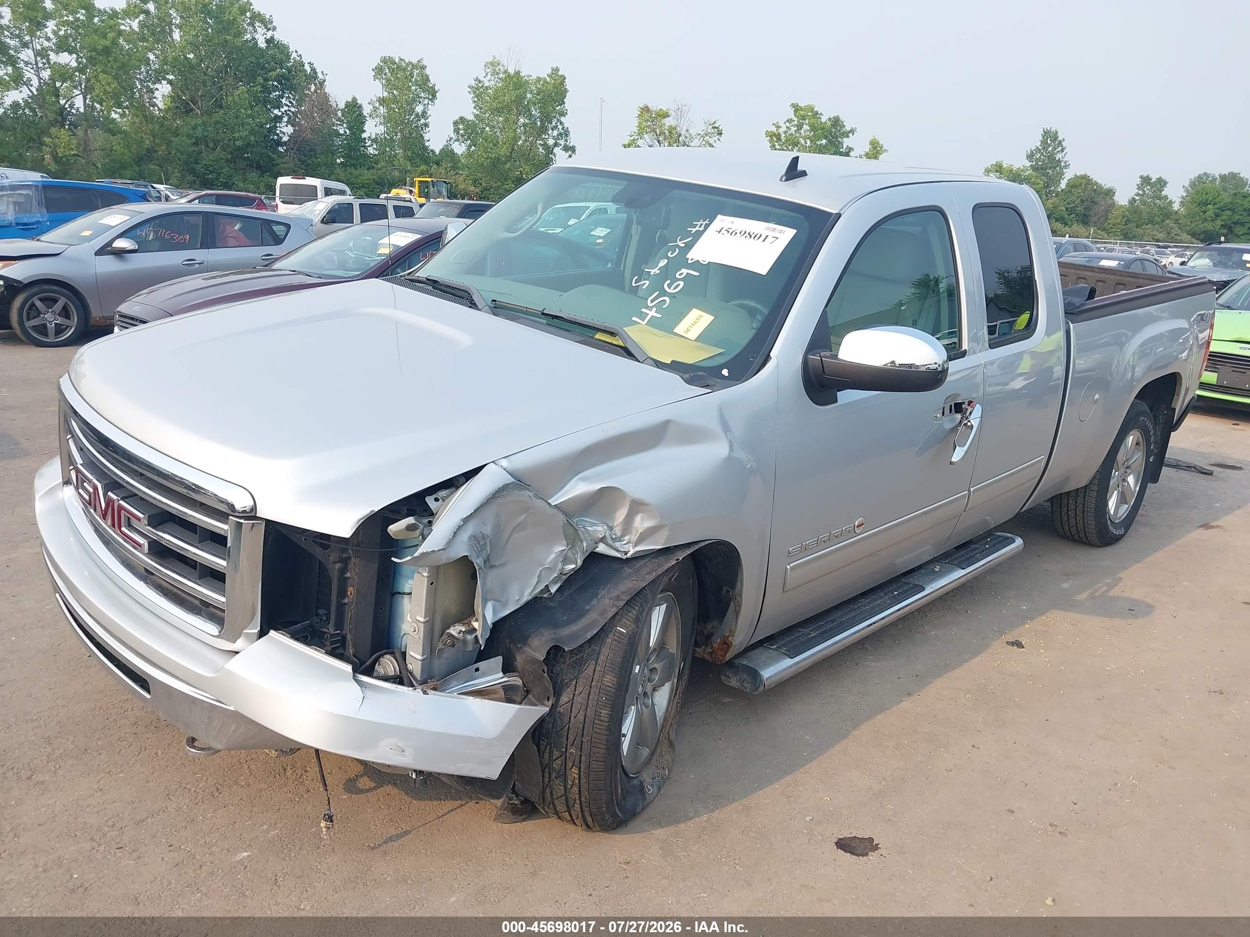 2013 Gmc Sierra 1500 Sle Silver vin: 1GTR2VE74DZ334845