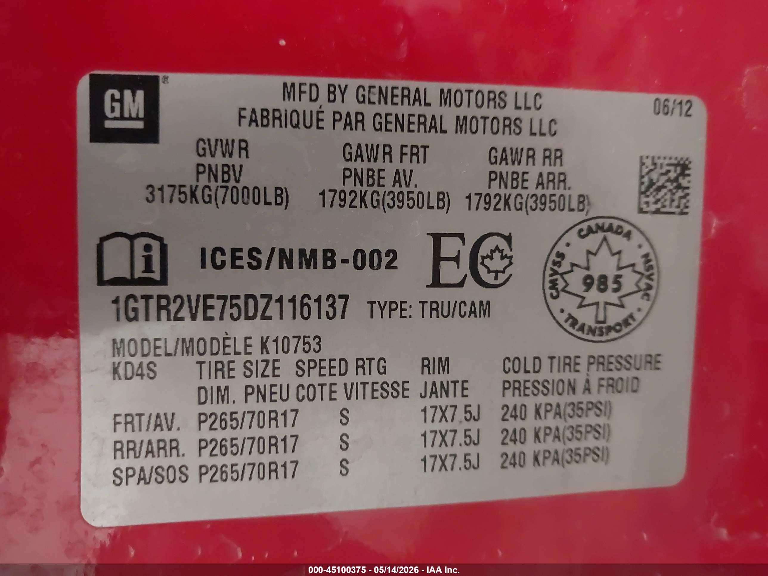 2013 Gmc Sierra 1500 Sle Red vin: 1GTR2VE75DZ116137