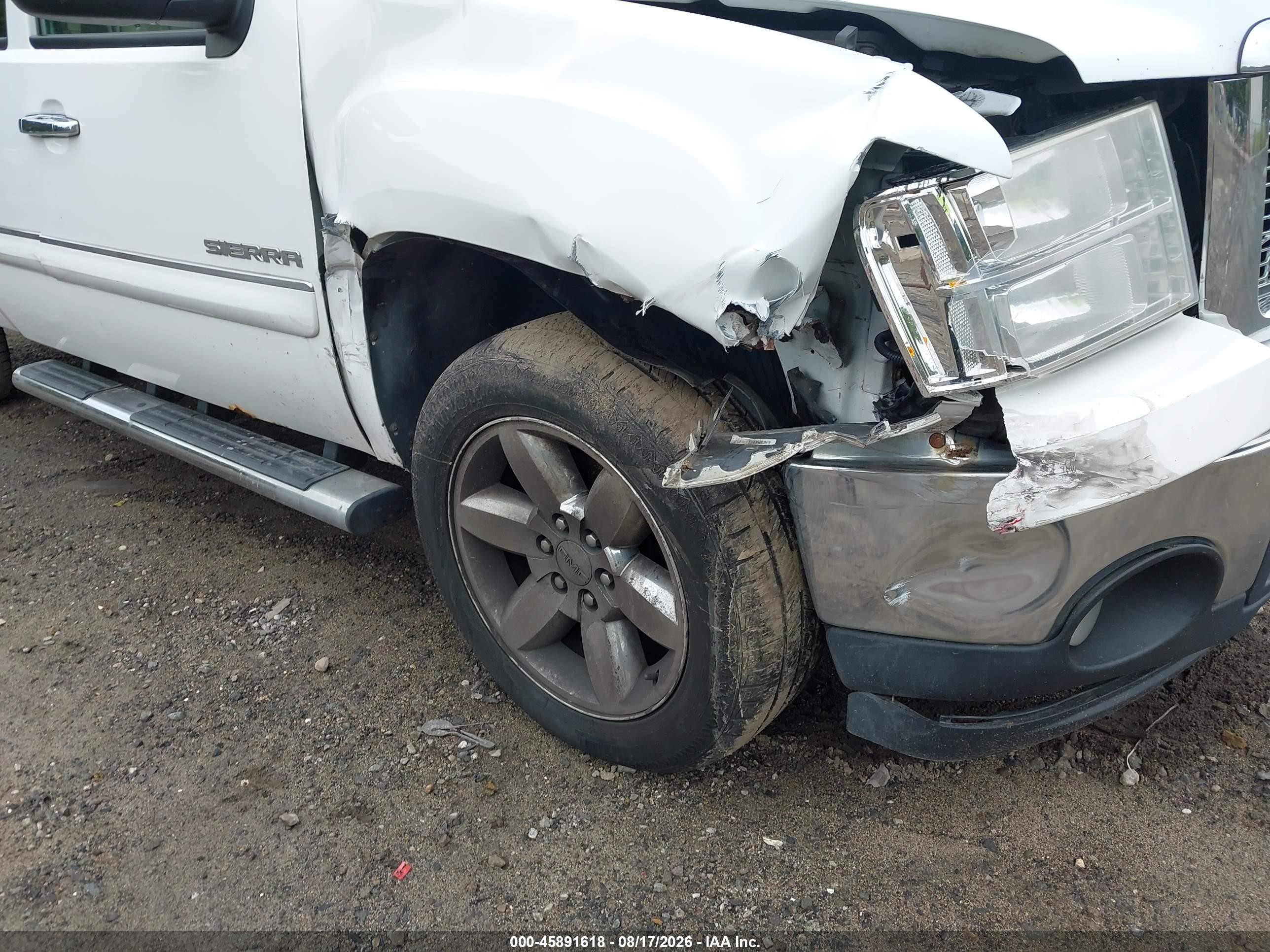 2013 Gmc Sierra 1500 Sle White vin: 1GTR2VE75DZ264403
