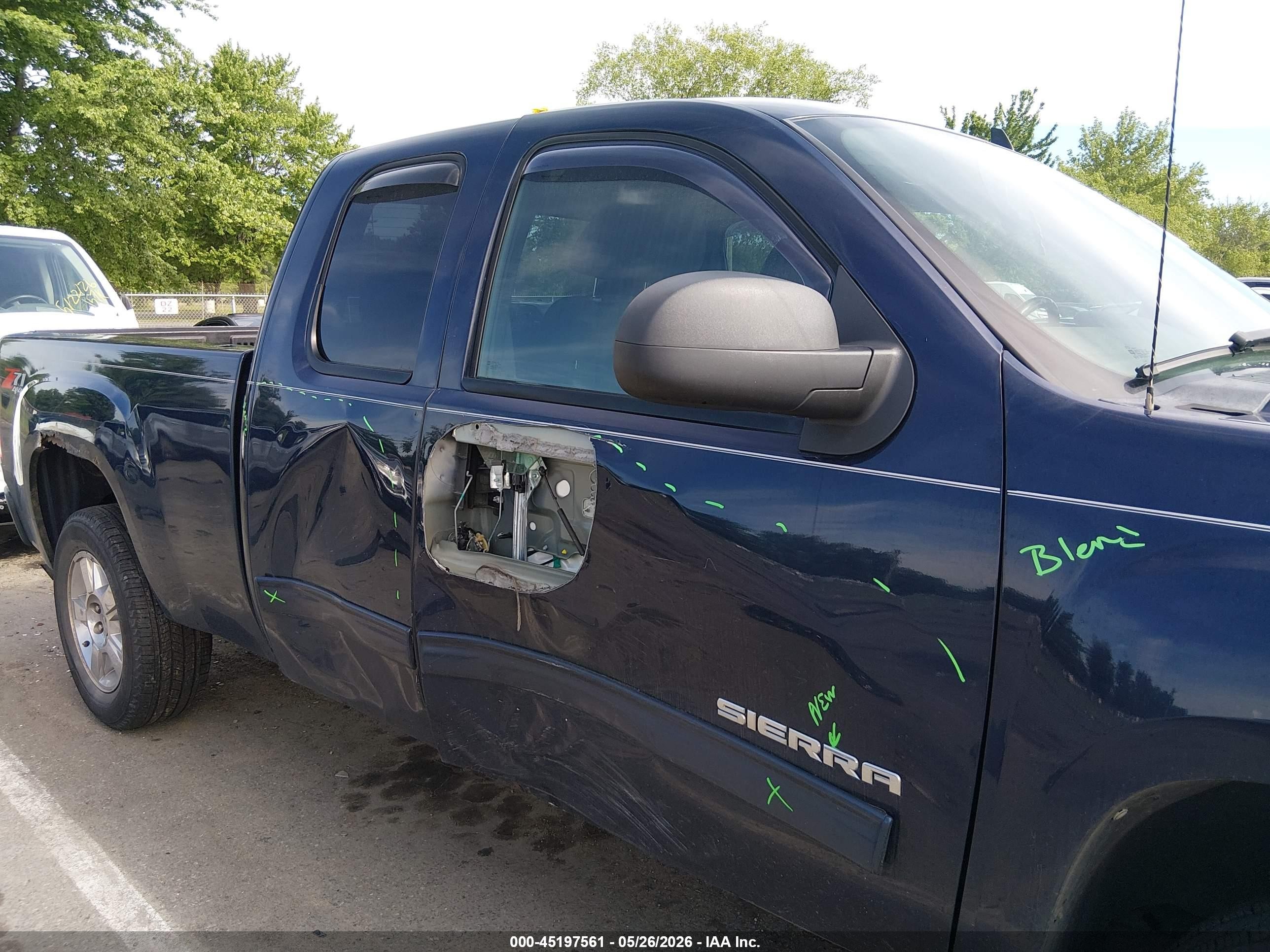 2012 Gmc Sierra 1500 Sle Blue vin: 1GTR2VE76CZ244949