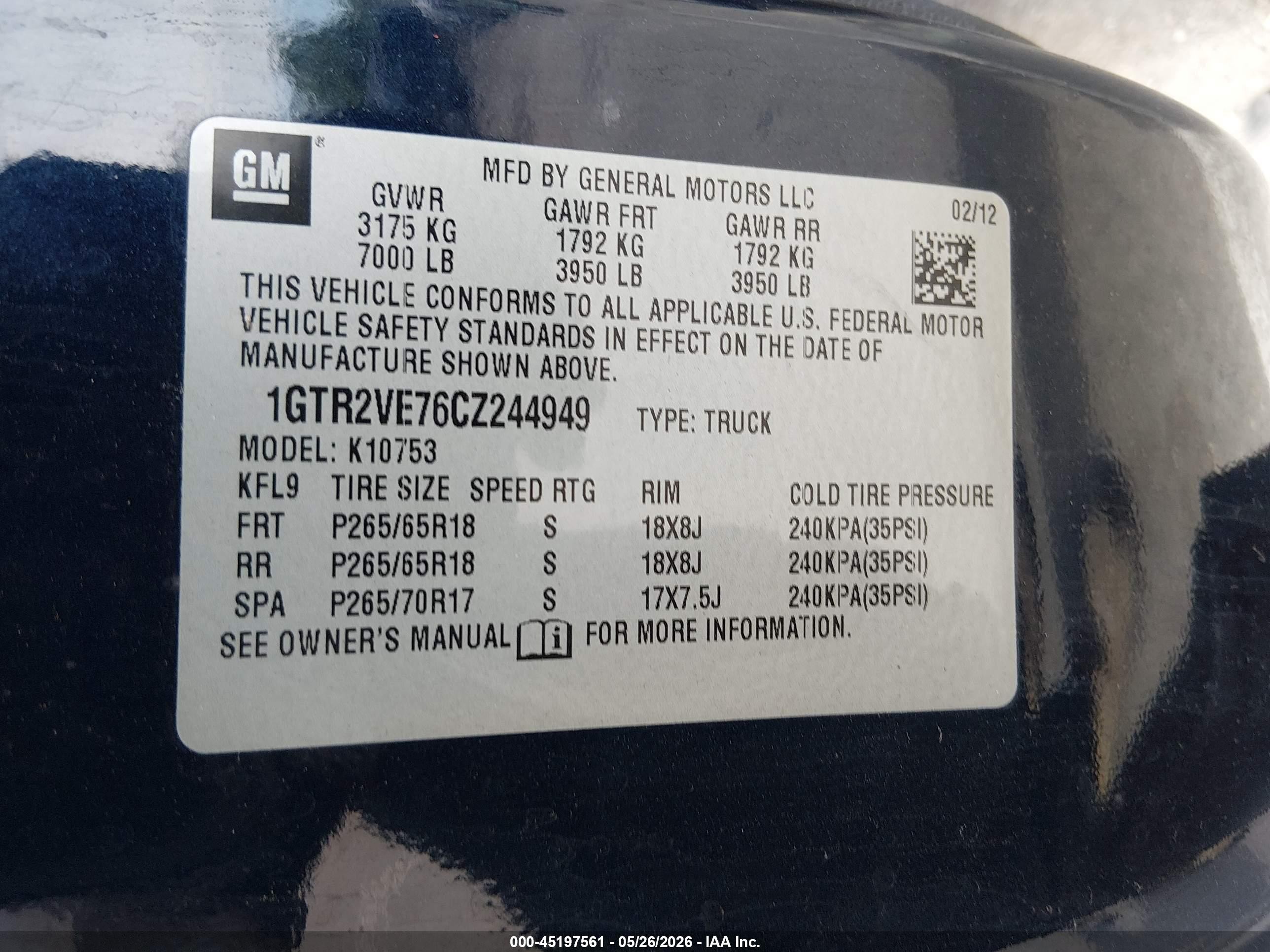 2012 Gmc Sierra 1500 Sle Blue vin: 1GTR2VE76CZ244949