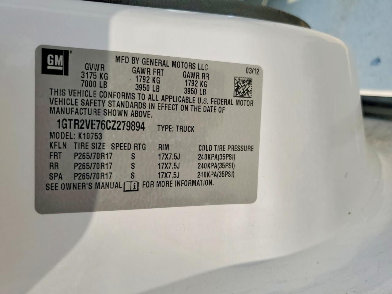 2012 Gmc Sierra K1500 Sle White vin: 1GTR2VE76CZ279894