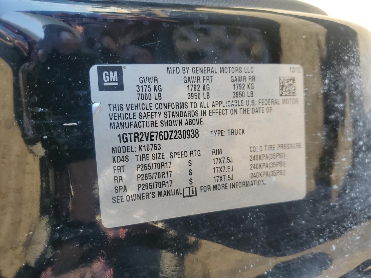 2013 Gmc Sierra K1500 Sle Black vin: 1GTR2VE76DZ230938