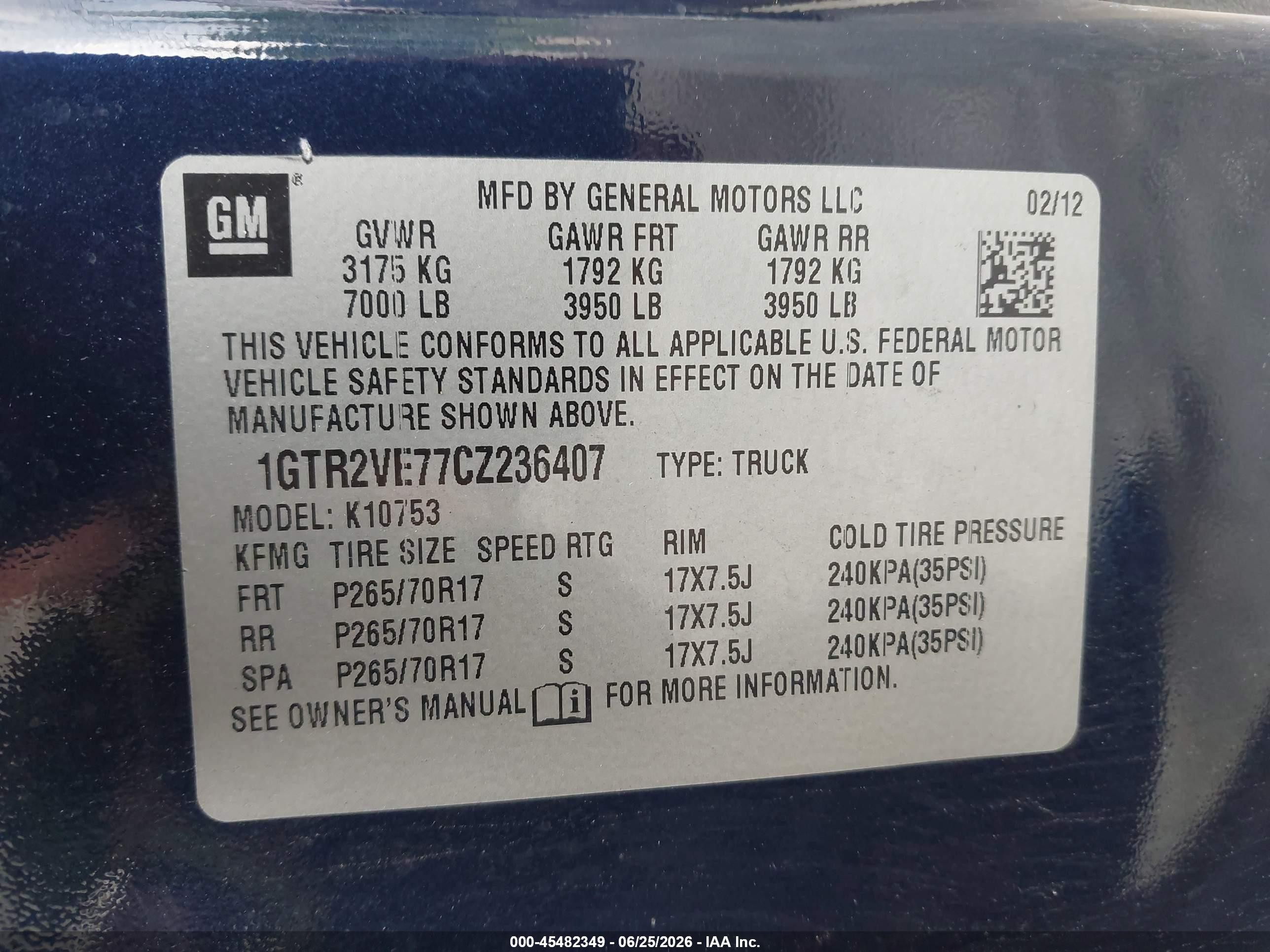 2012 Gmc Sierra 1500 Sle Dark Blue vin: 1GTR2VE77CZ236407