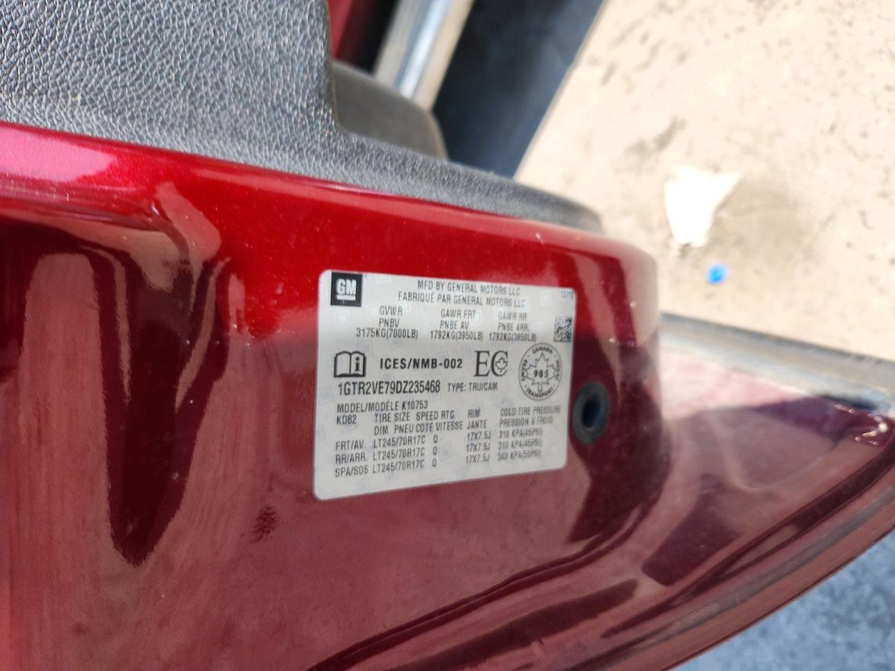 2013 Gmc Sierra K1500 Sle Бордовый vin: 1GTR2VE79DZ235468
