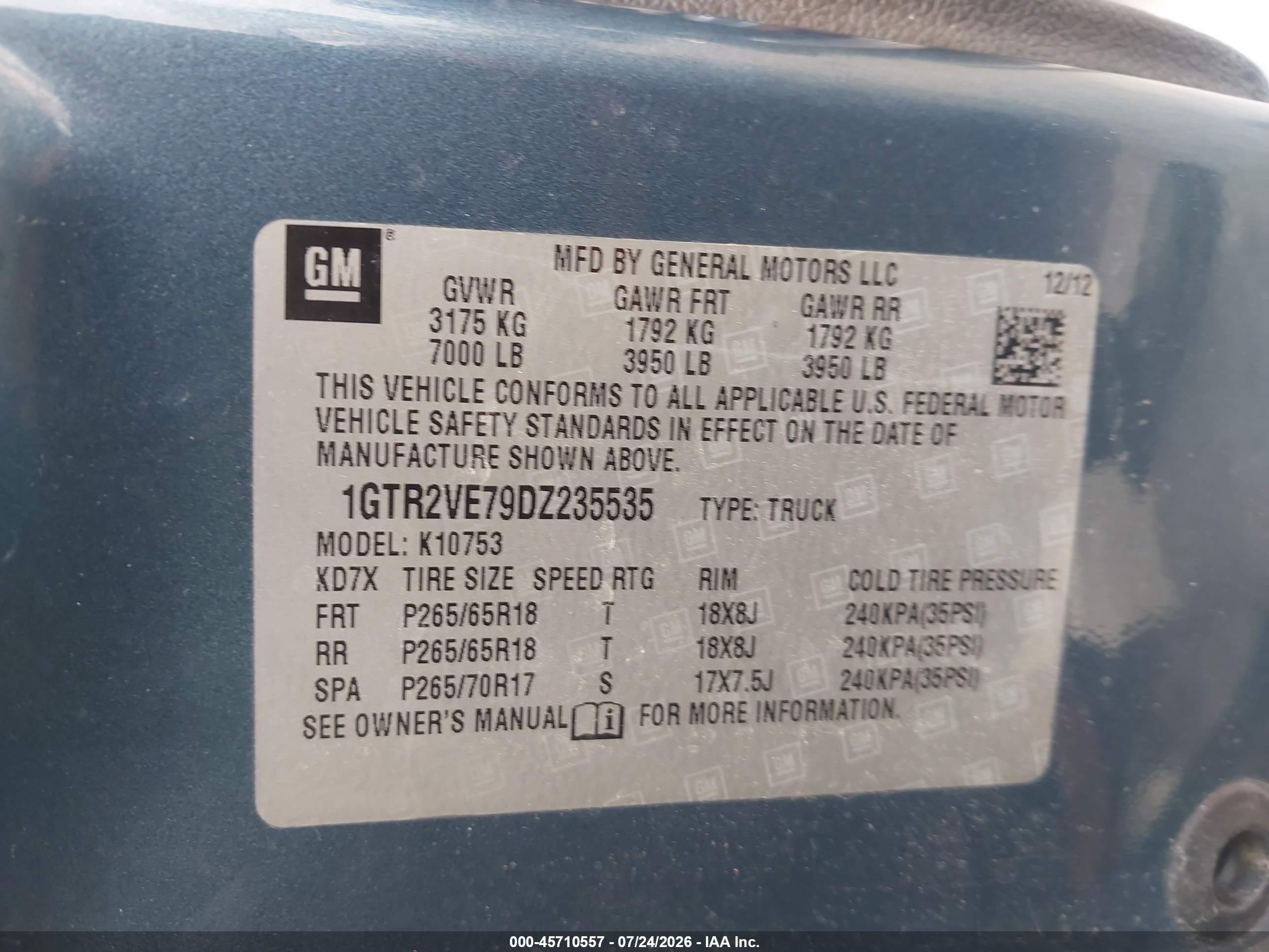 2013 Gmc Sierra 1500 Sle Синий vin: 1GTR2VE79DZ235535