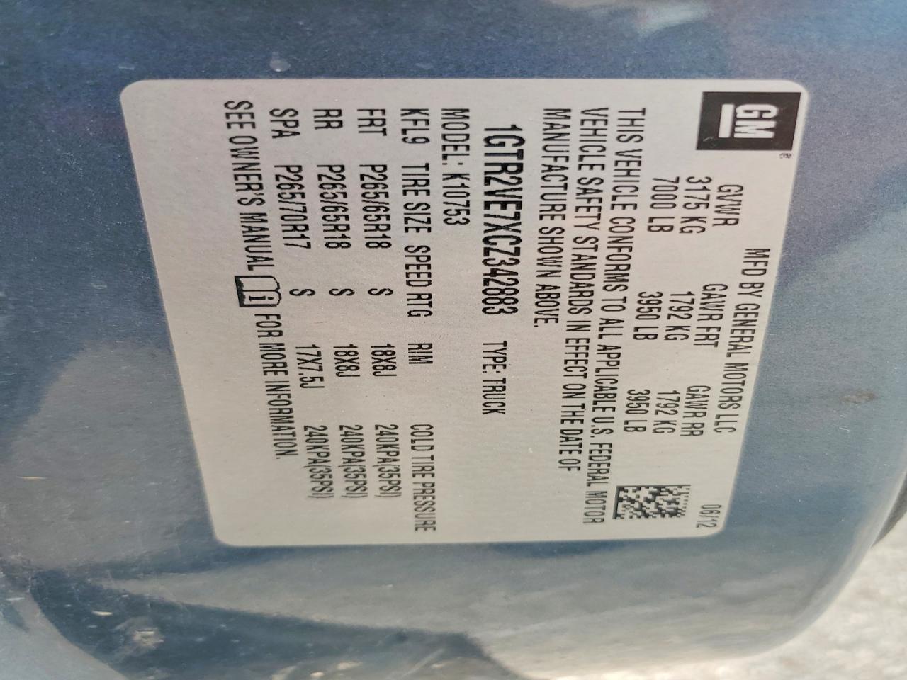2012 Gmc Sierra K1500 Sle Blue vin: 1GTR2VE7XCZ342883