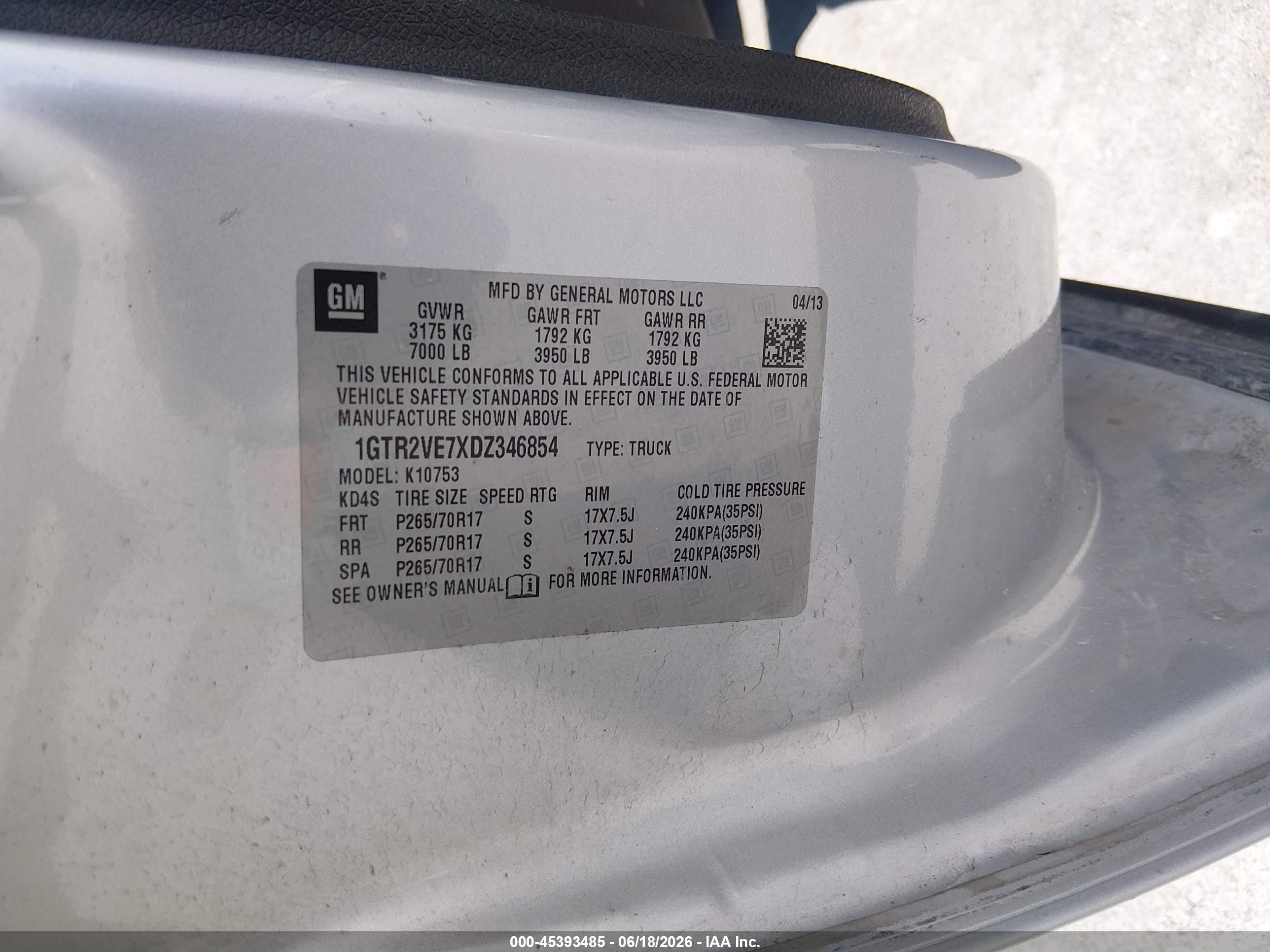 2013 Gmc Sierra 1500 Sle Gray vin: 1GTR2VE7XDZ346854