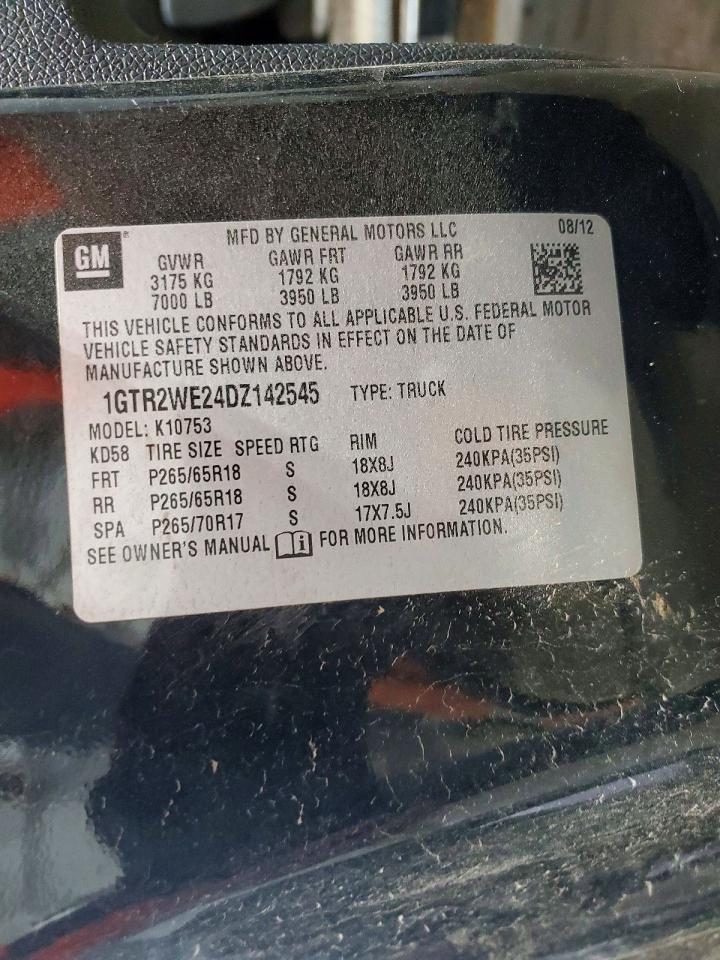2013 Gmc Sierra K1500 Slt Черный vin: 1GTR2WE24DZ142545