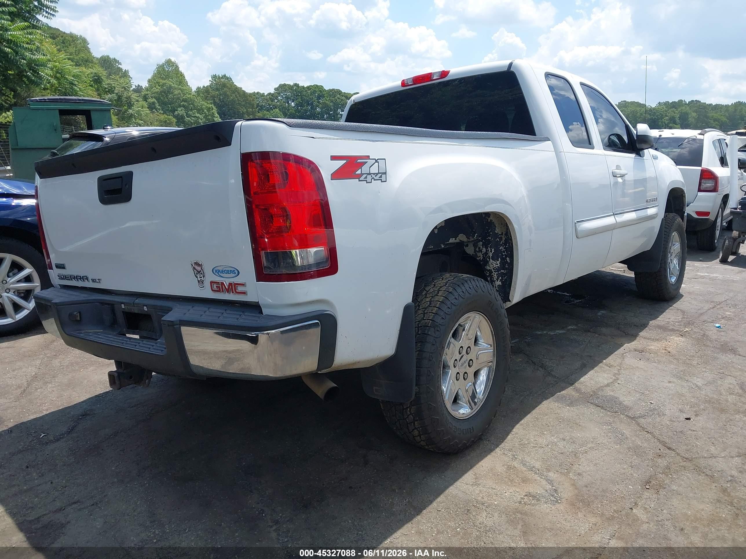 2011 Gmc Sierra 1500 Slt White vin: 1GTR2WE33BZ313050