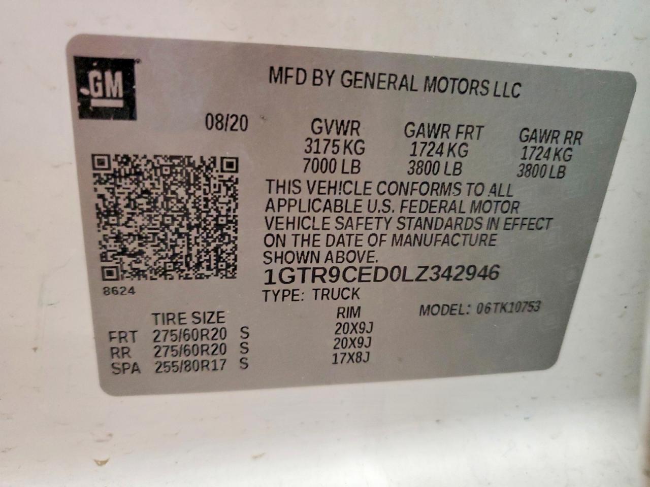 2020 Gmc Sierra K1500 Elevation Белый vin: 1GTR9CED0LZ342946