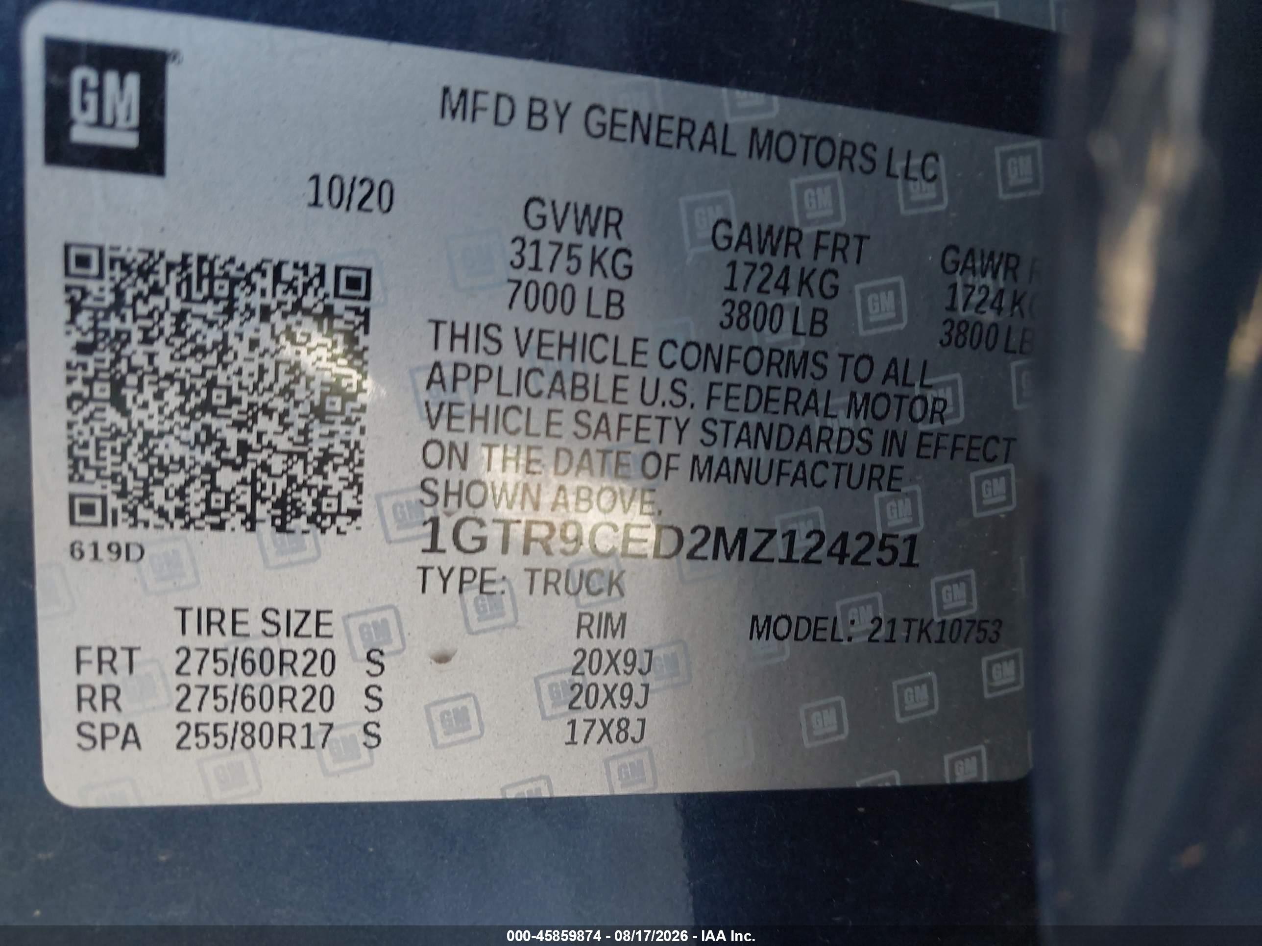 2021 Gmc Sierra 1500 4wd  Standard Box Elevation Blue vin: 1GTR9CED2MZ124251