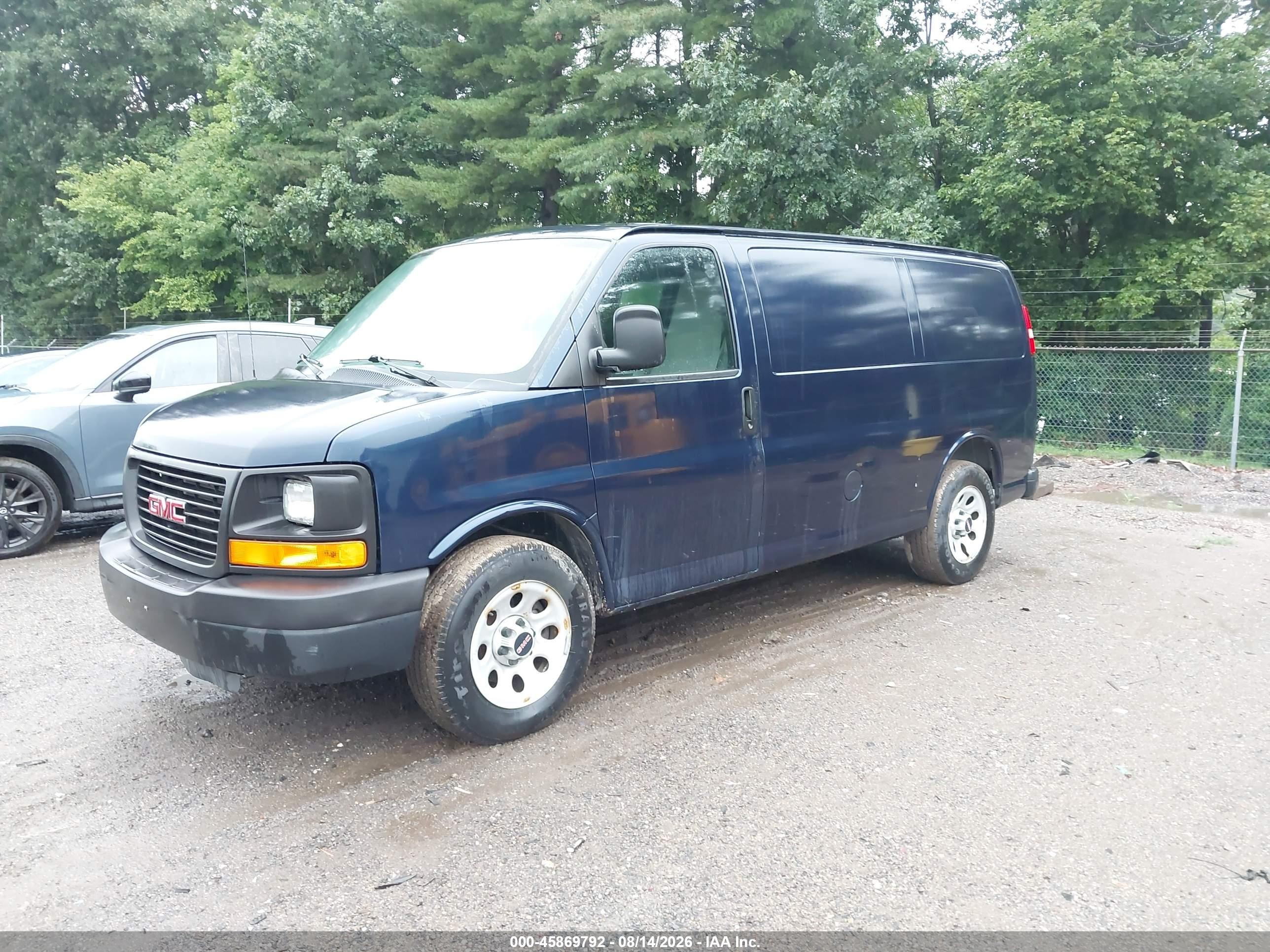 2014 Gmc Savana 1500 Work Van Light Blue vin: 1GTS7AFX9E1151192