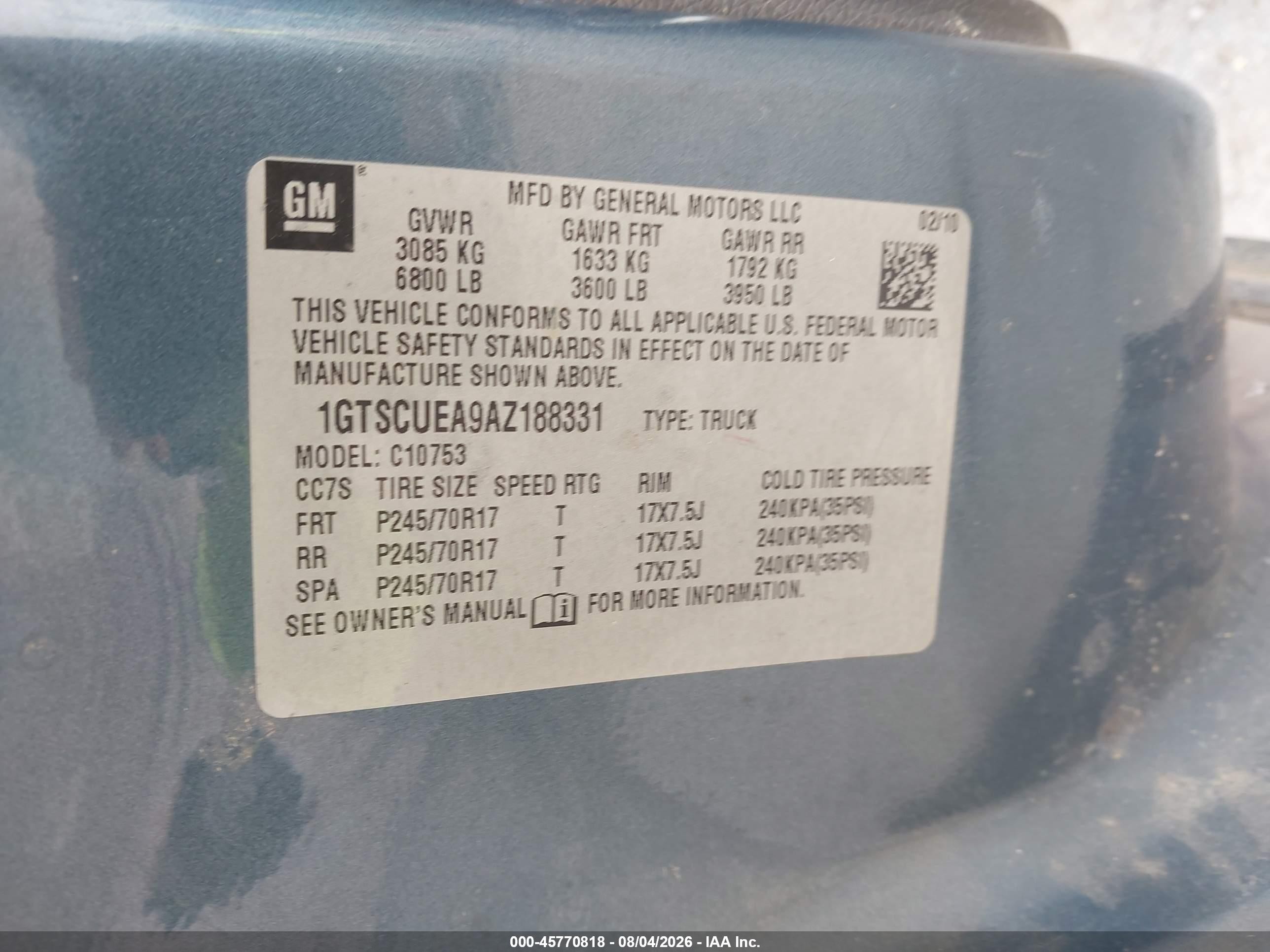 2010 Gmc Sierra 1500 Sl Синий vin: 1GTSCUEA9AZ188331