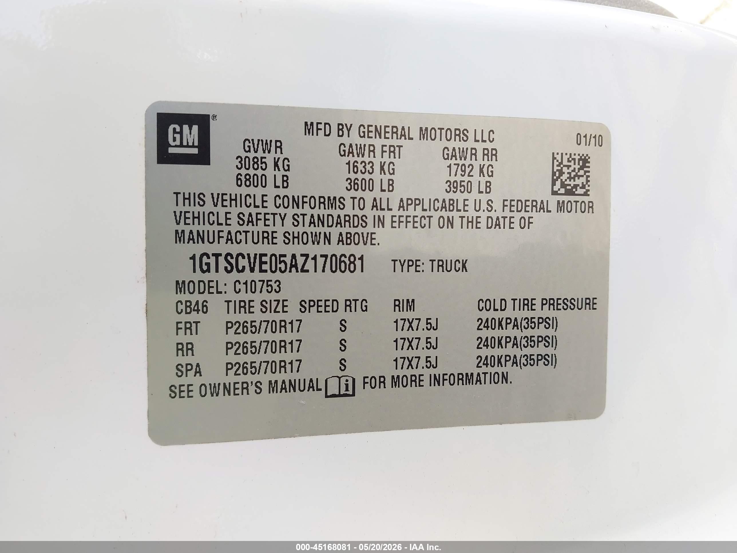 2010 Gmc Sierra 1500 Sle White vin: 1GTSCVE05AZ170681