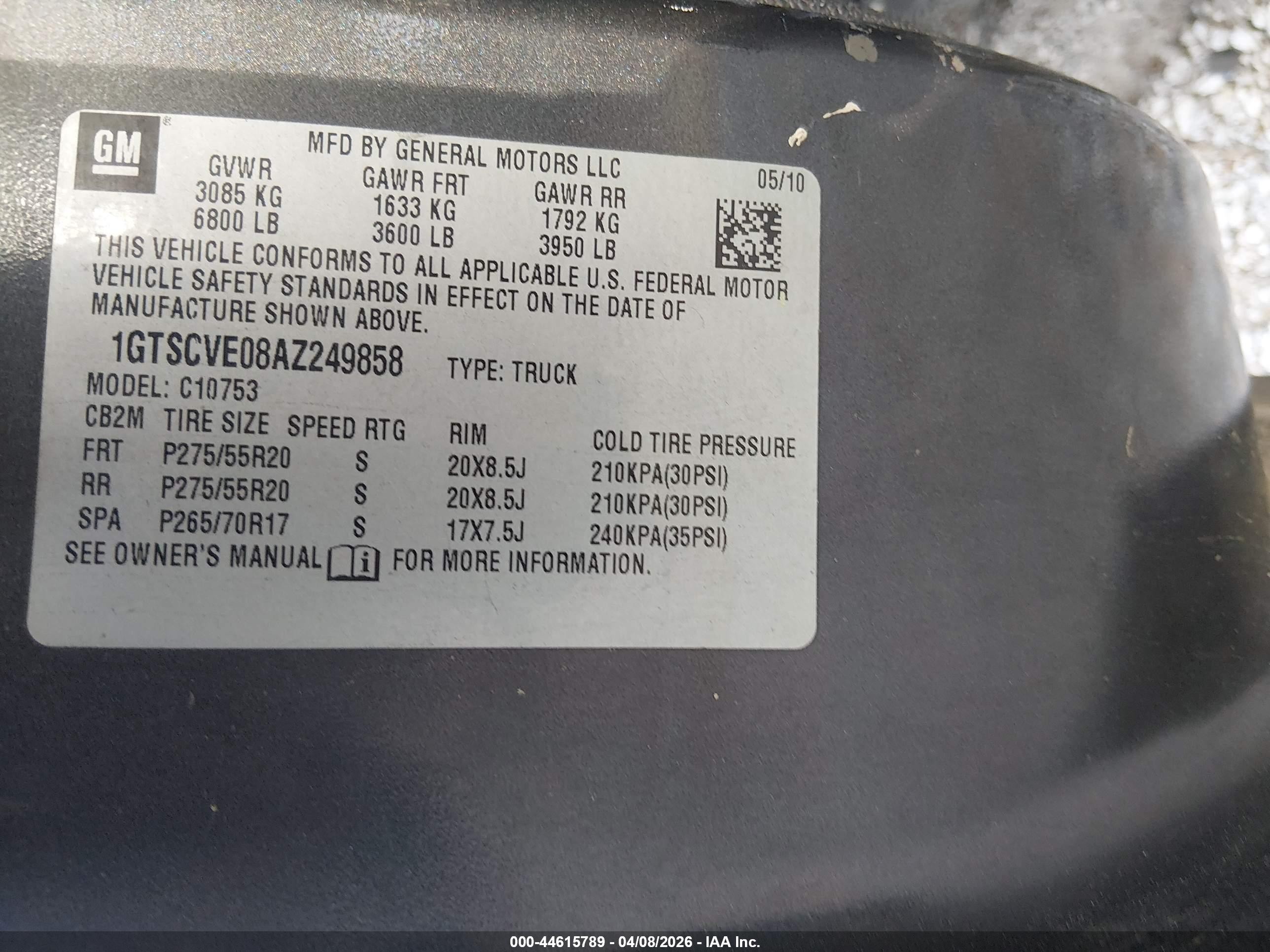 2010 Gmc Sierra 1500 Sle Gray vin: 1GTSCVE08AZ249858
