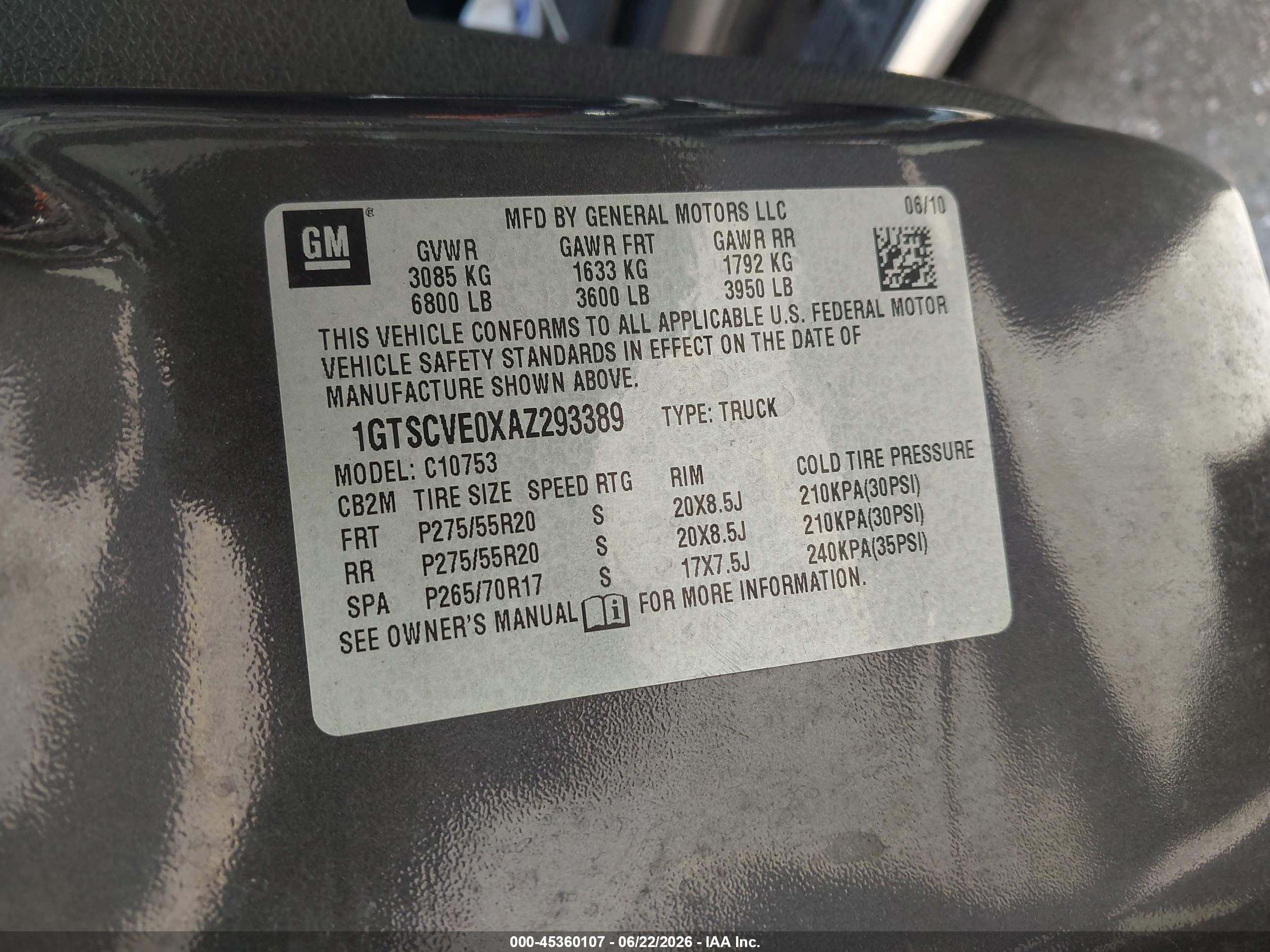 2010 Gmc Sierra 1500 Sle Gray vin: 1GTSCVE0XAZ293389