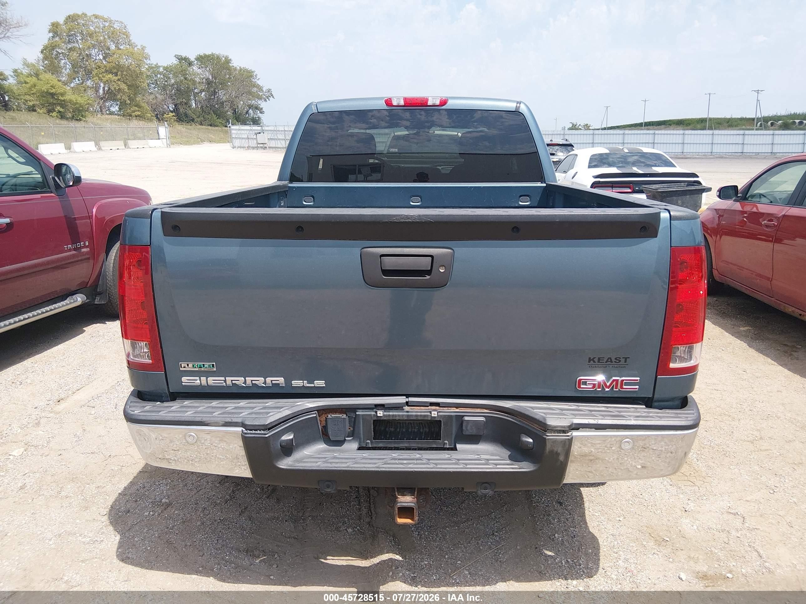 2010 Gmc Sierra 1500 Sle Blue vin: 1GTSKVE32AZ206095