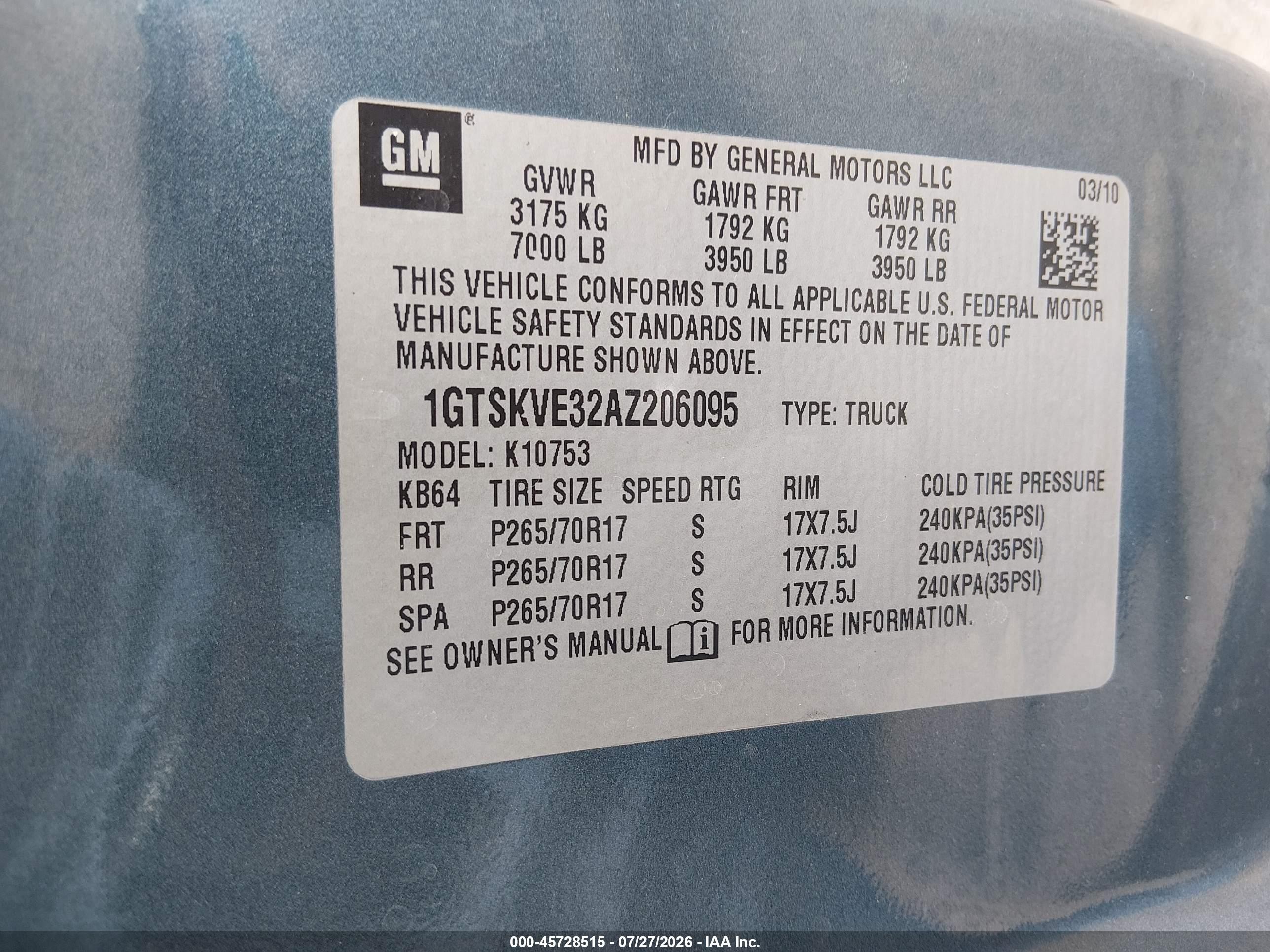 2010 Gmc Sierra 1500 Sle Blue vin: 1GTSKVE32AZ206095