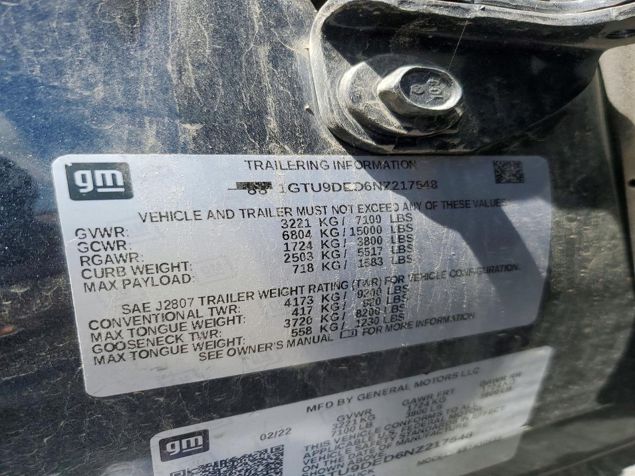 2022 Gmc Sierra Limited K1500 Slt Gray vin: 1GTU9DED6NZ217548