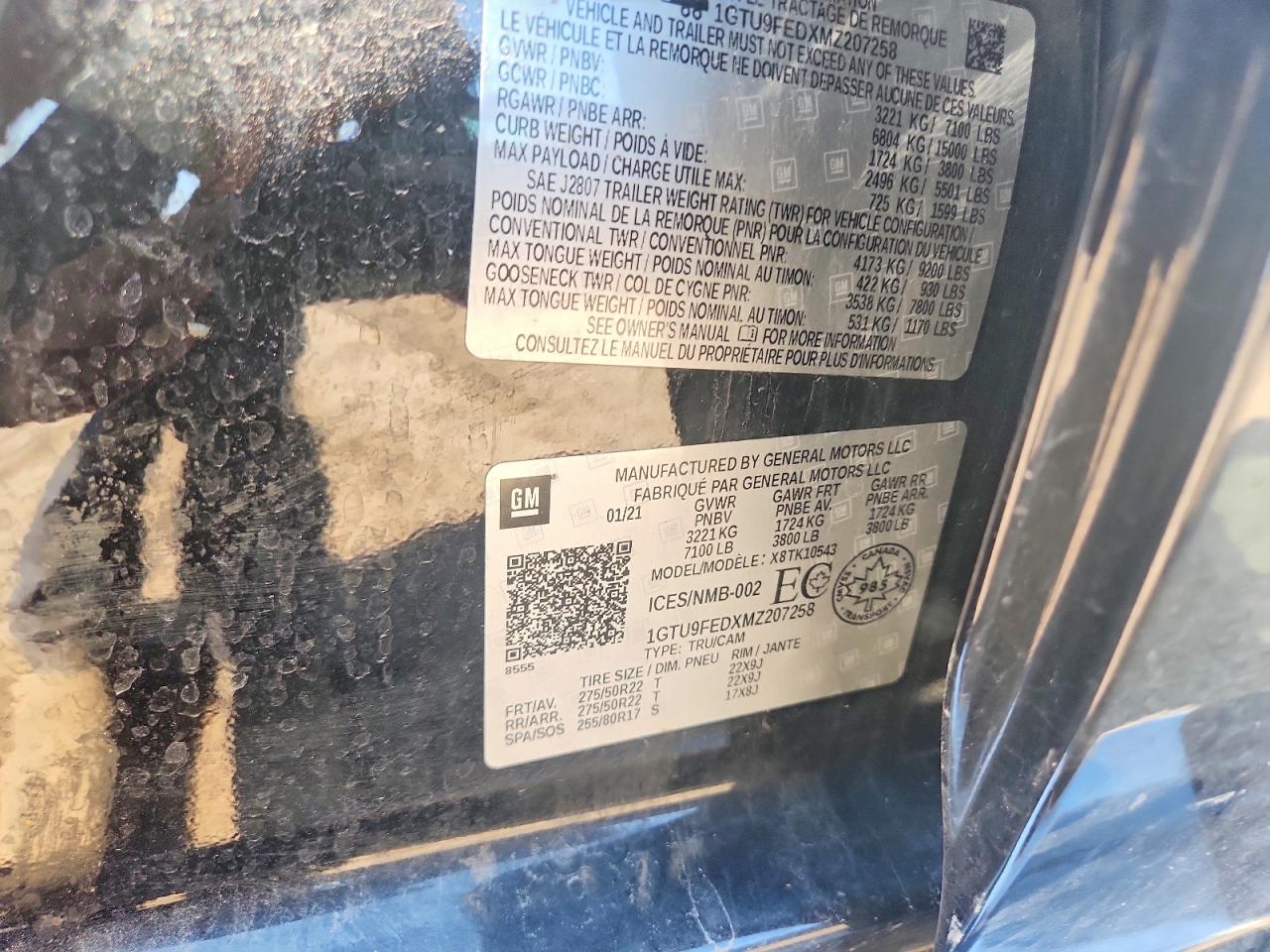 2021 Gmc Sierra K1500 Denali Black vin: 1GTU9FEDXMZ207258