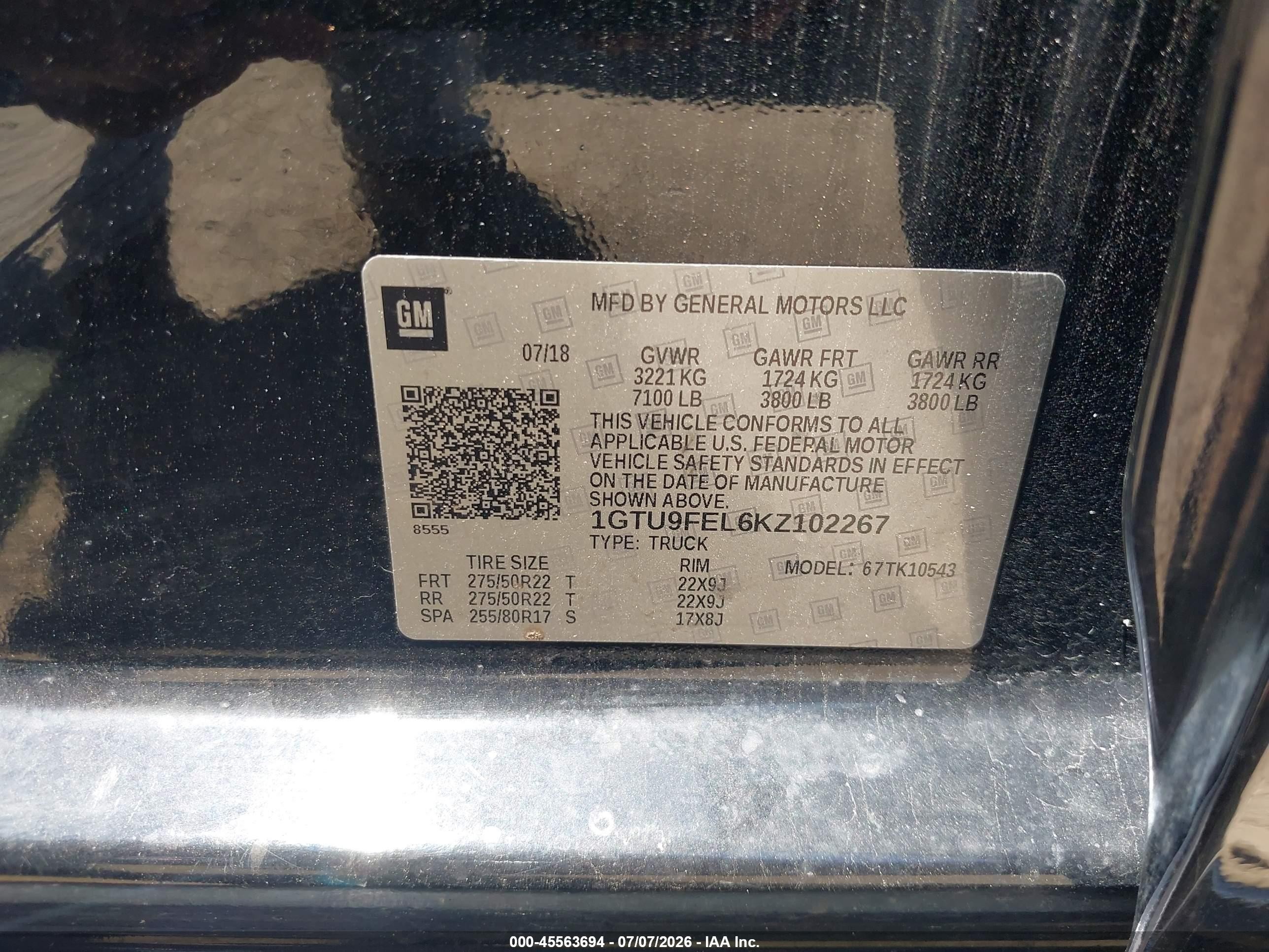 2019 Gmc Sierra 1500 Denali Black vin: 1GTU9FEL6KZ102267