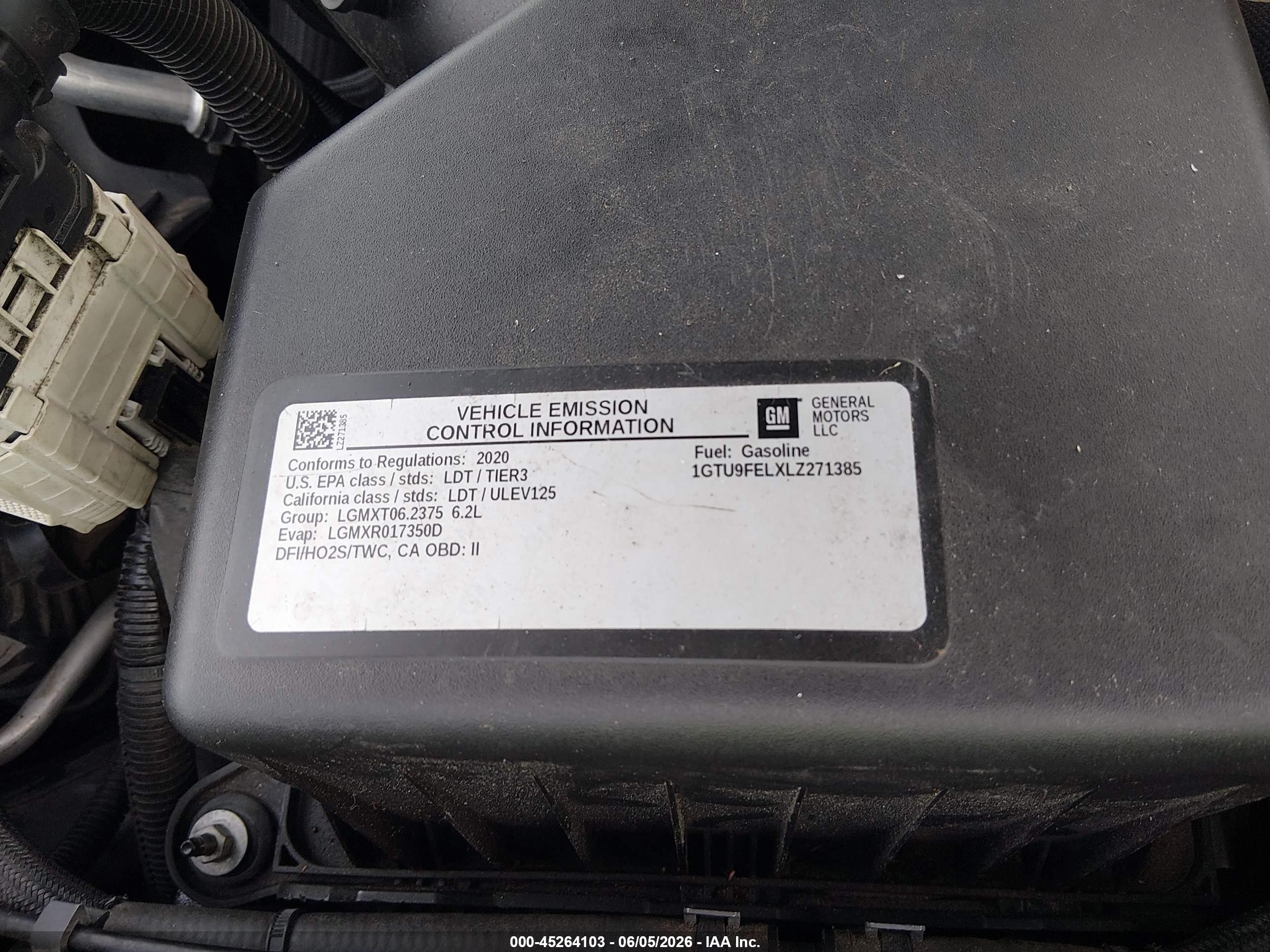 2020 Gmc Sierra 1500 Black vin: 1GTU9FELXLZ271385