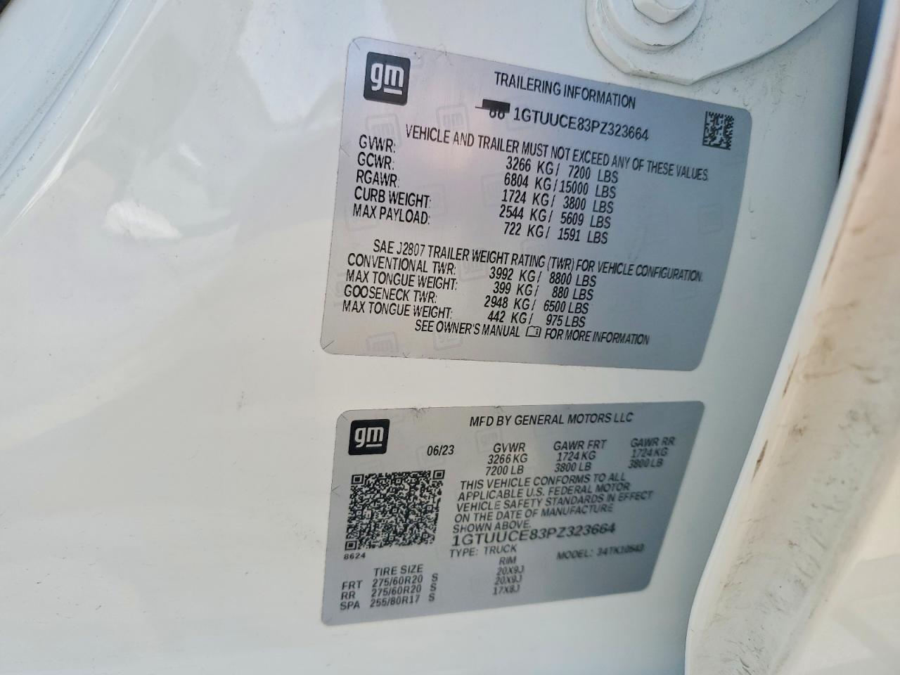 2023 Gmc Sierra K1500 Elevation White vin: 1GTUUCE83PZ323664