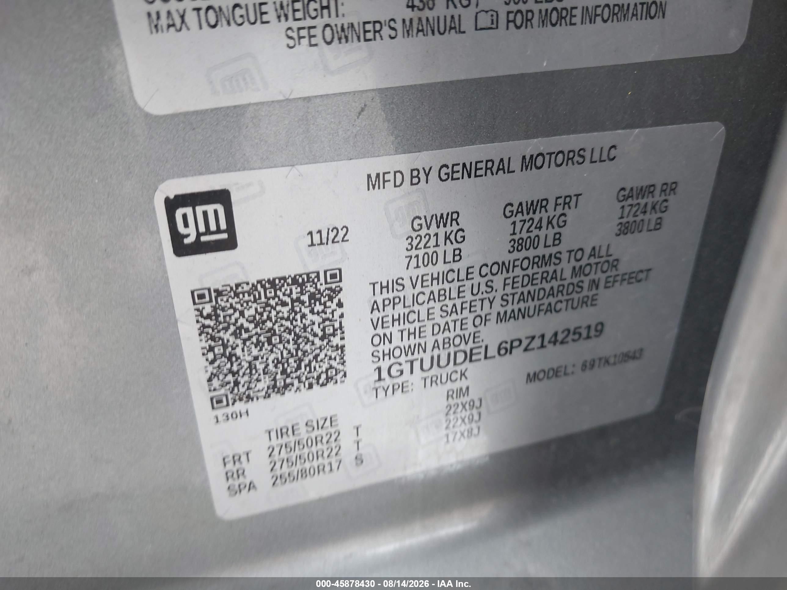 2023 Gmc Sierra 1500 4wd  Short Box Slt Gray vin: 1GTUUDEL6PZ142519