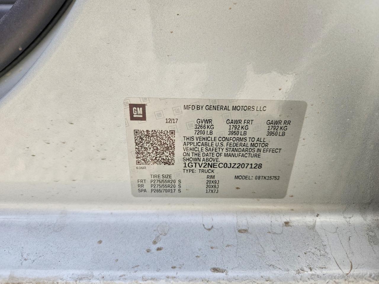 2018 Gmc Sierra K1500 Slt Silver vin: 1GTV2NEC0JZ207128