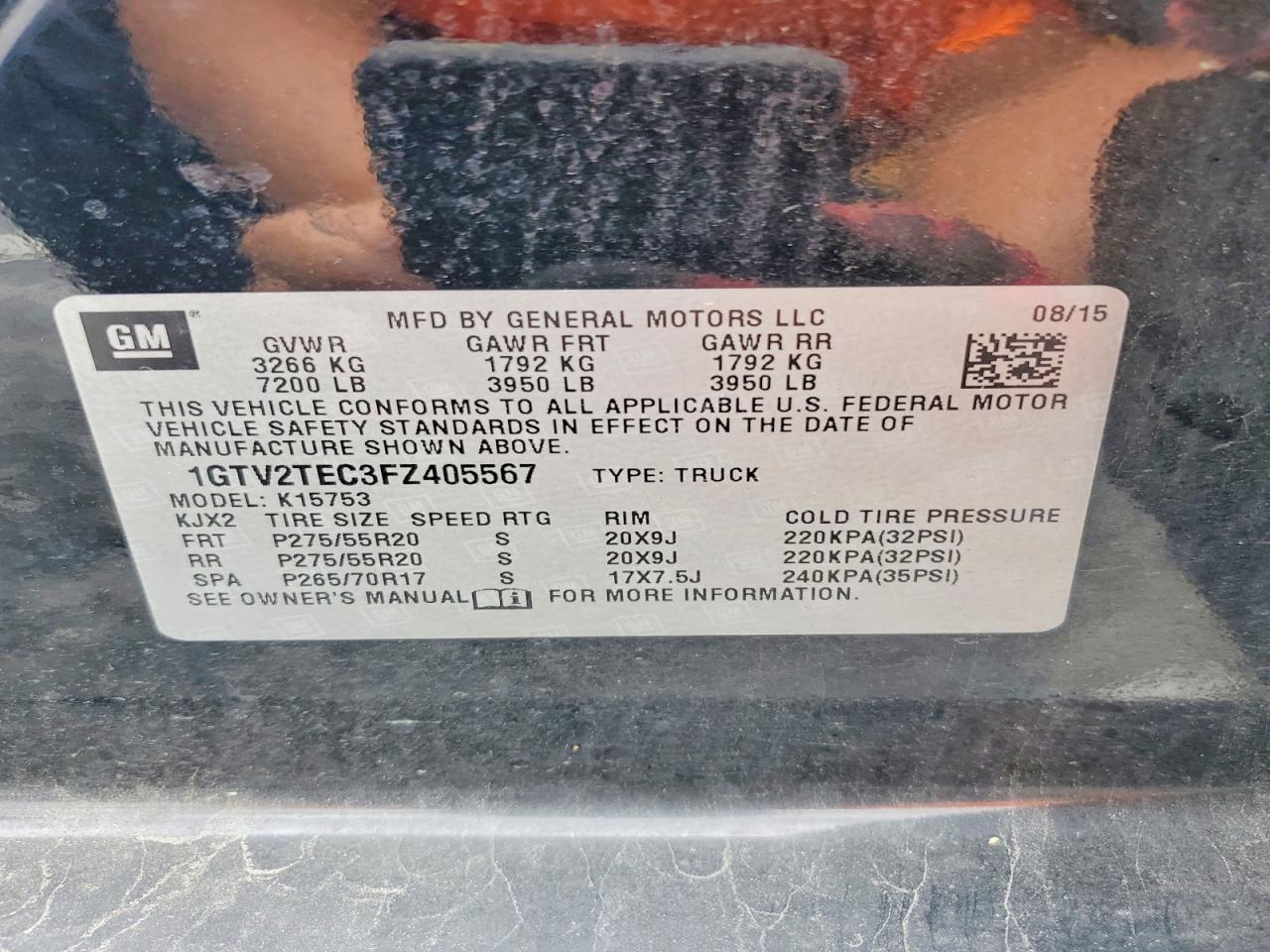 2015 Gmc Sierra K1500 Black vin: 1GTV2TEC3FZ405567