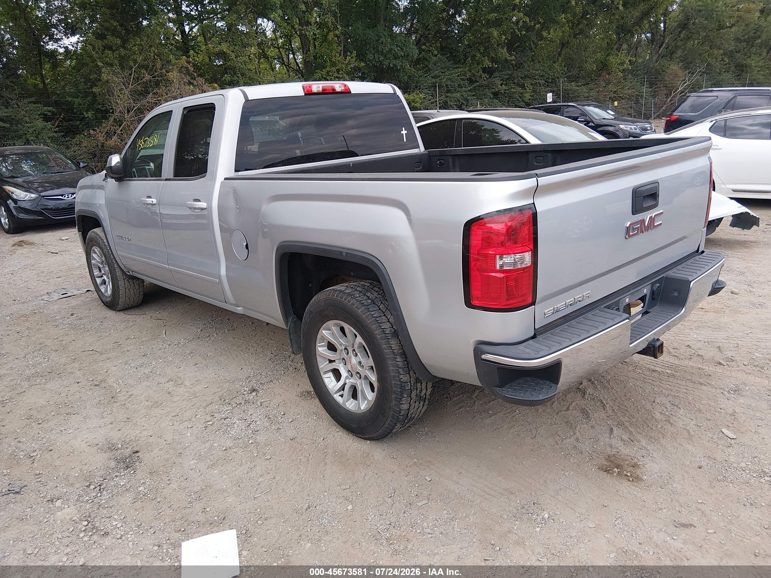 2015 Gmc Sierra 1500 Sle Silver vin: 1GTV2UEC0FZ444106