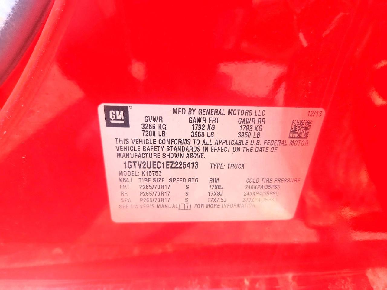 2014 Gmc Sierra K1500 Sle Red vin: 1GTV2UEC1EZ225413