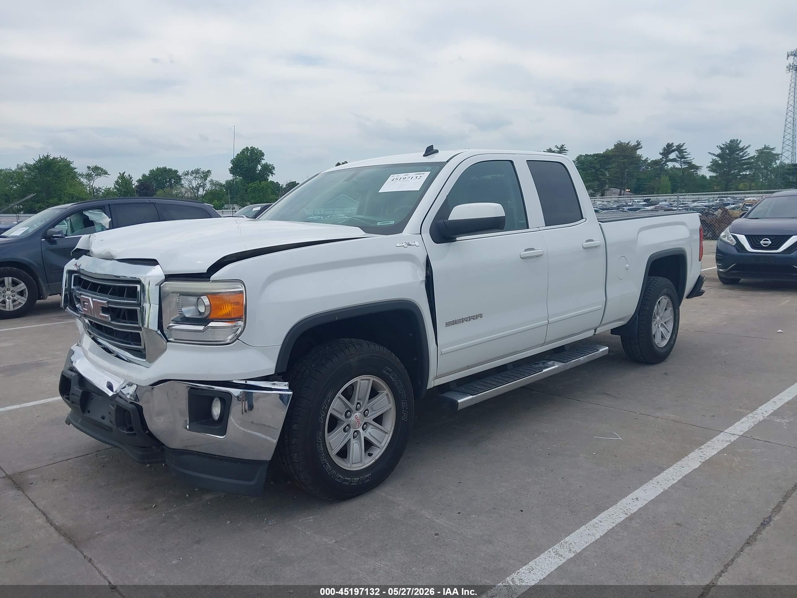 2014 Gmc Sierra 1500 Sle White vin: 1GTV2UEC2EZ371089