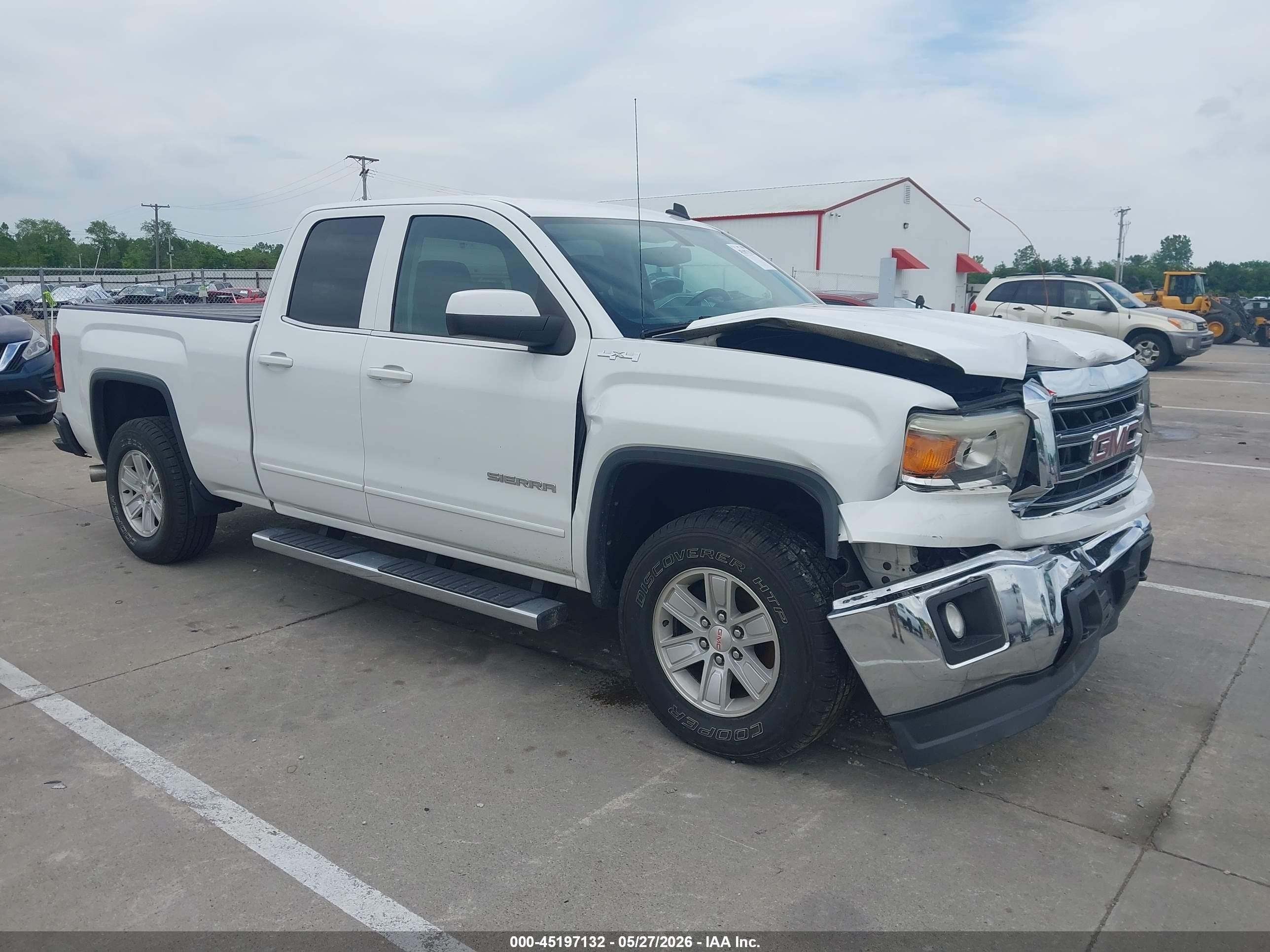 2014 Gmc Sierra 1500 Sle White vin: 1GTV2UEC2EZ371089