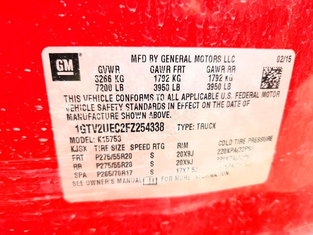 2015 Gmc Sierra K1500 Sle Red vin: 1GTV2UEC2FZ254338