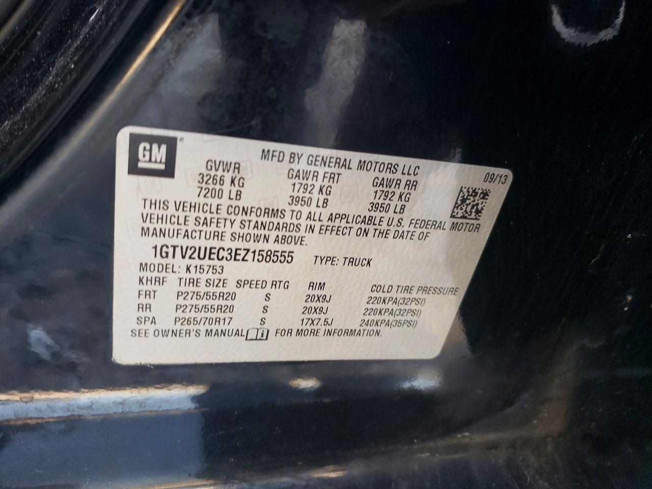 2014 Gmc Sierra K1500 Sle Black vin: 1GTV2UEC3EZ158555