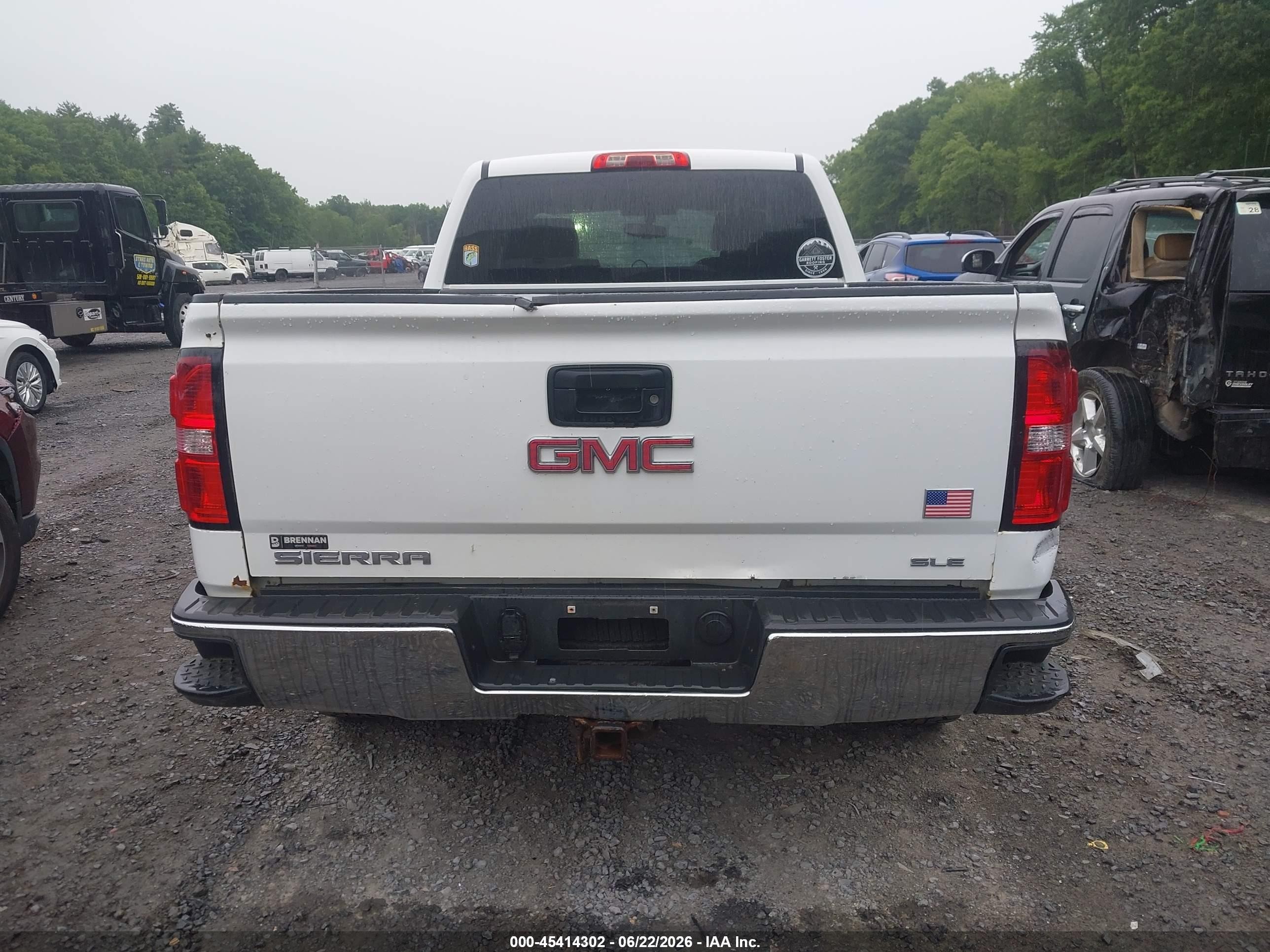 2015 Gmc Sierra 1500 Sle White vin: 1GTV2UEC3FZ220117