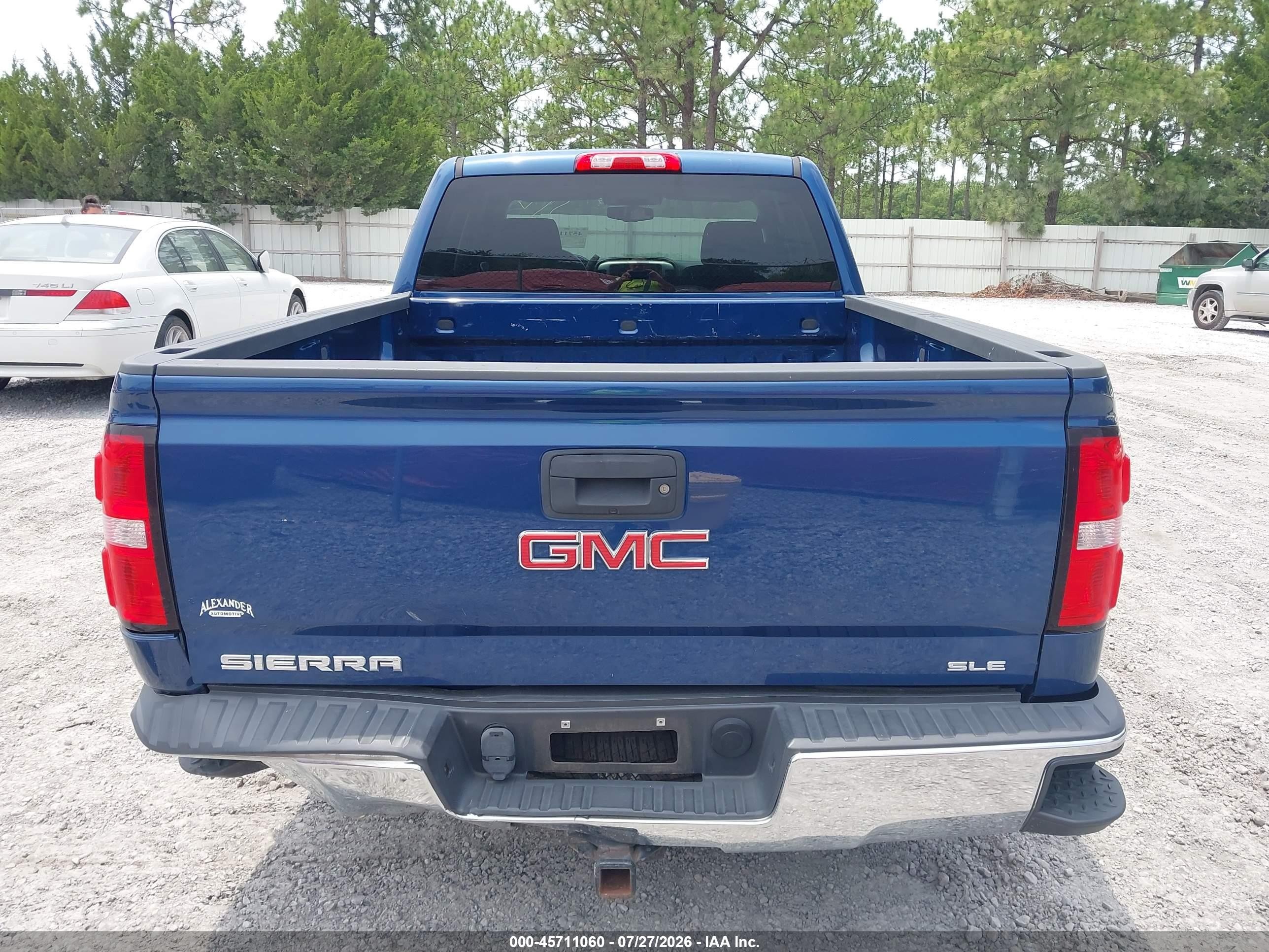 2015 Gmc Sierra 1500 Sle Blue vin: 1GTV2UEC3FZ240383