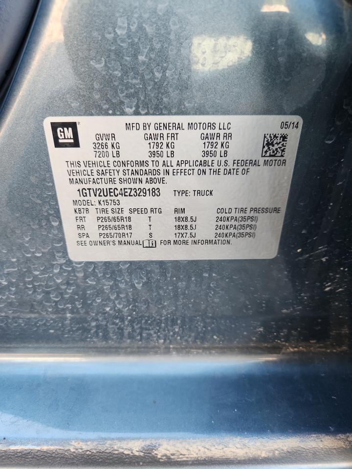 2014 Gmc Sierra K1500 Sle Синий vin: 1GTV2UEC4EZ329183