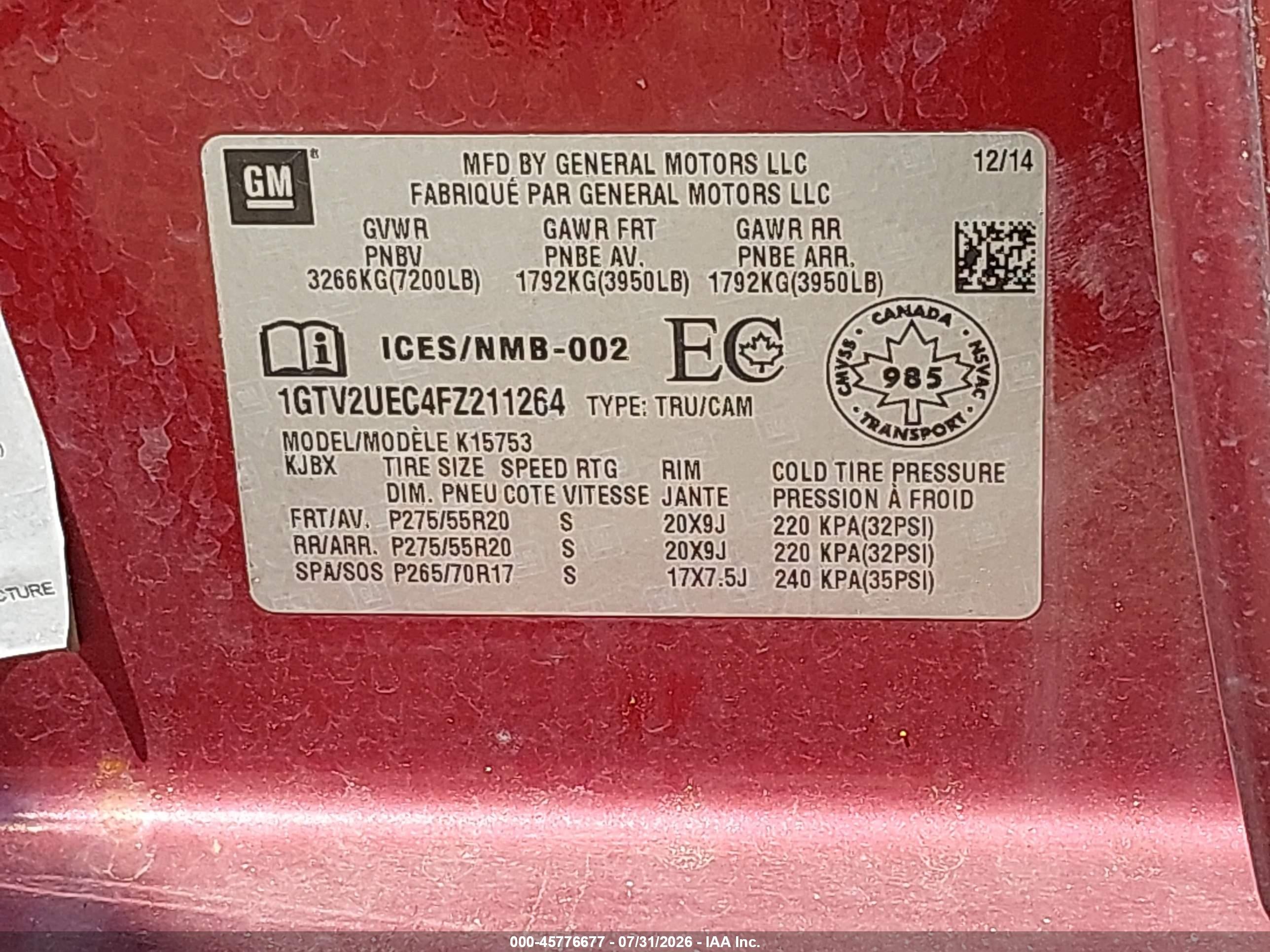 2015 Gmc Sierra 1500 Sle Burgundy vin: 1GTV2UEC4FZ211264