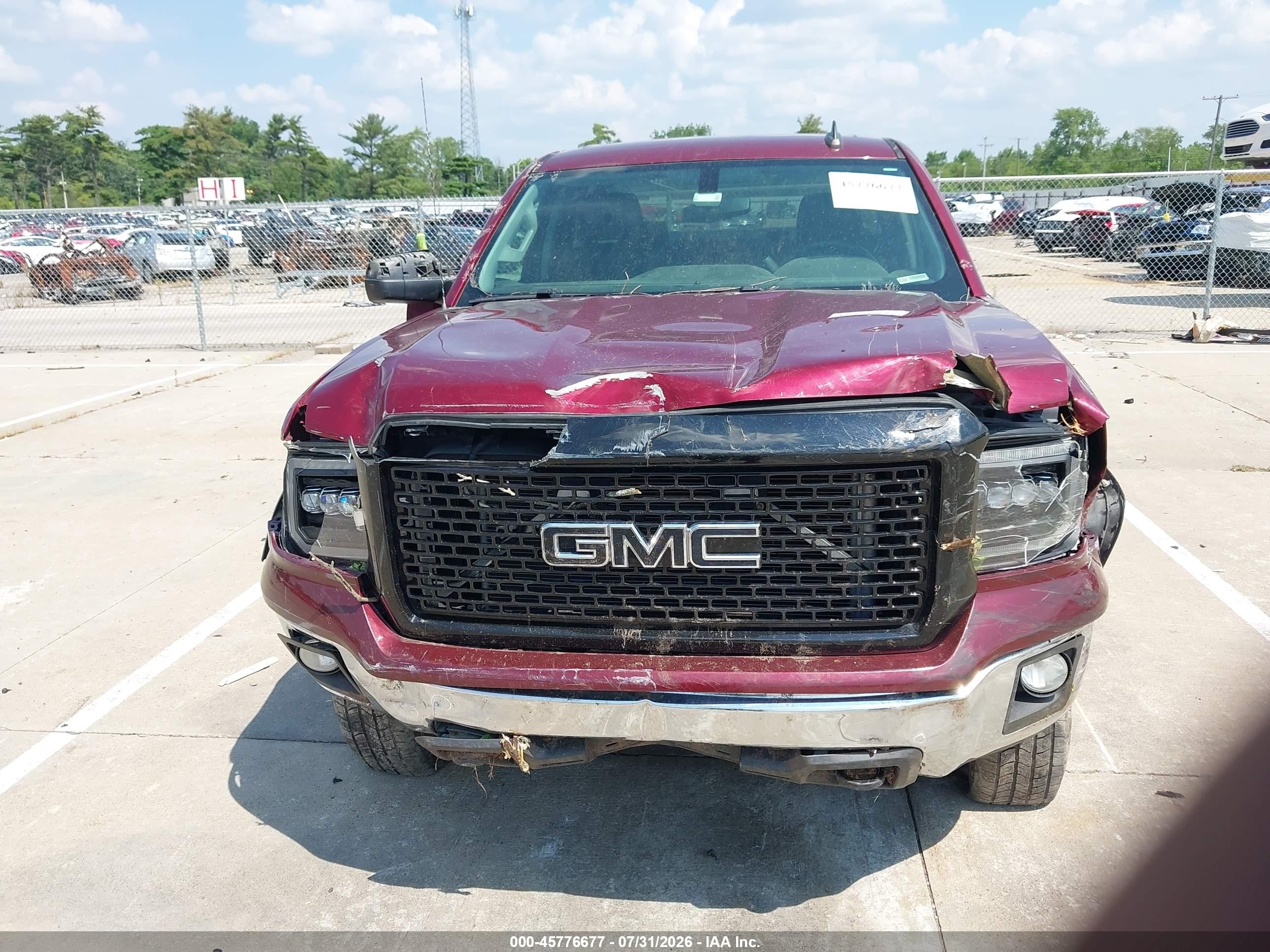 2015 Gmc Sierra 1500 Sle Burgundy vin: 1GTV2UEC4FZ211264