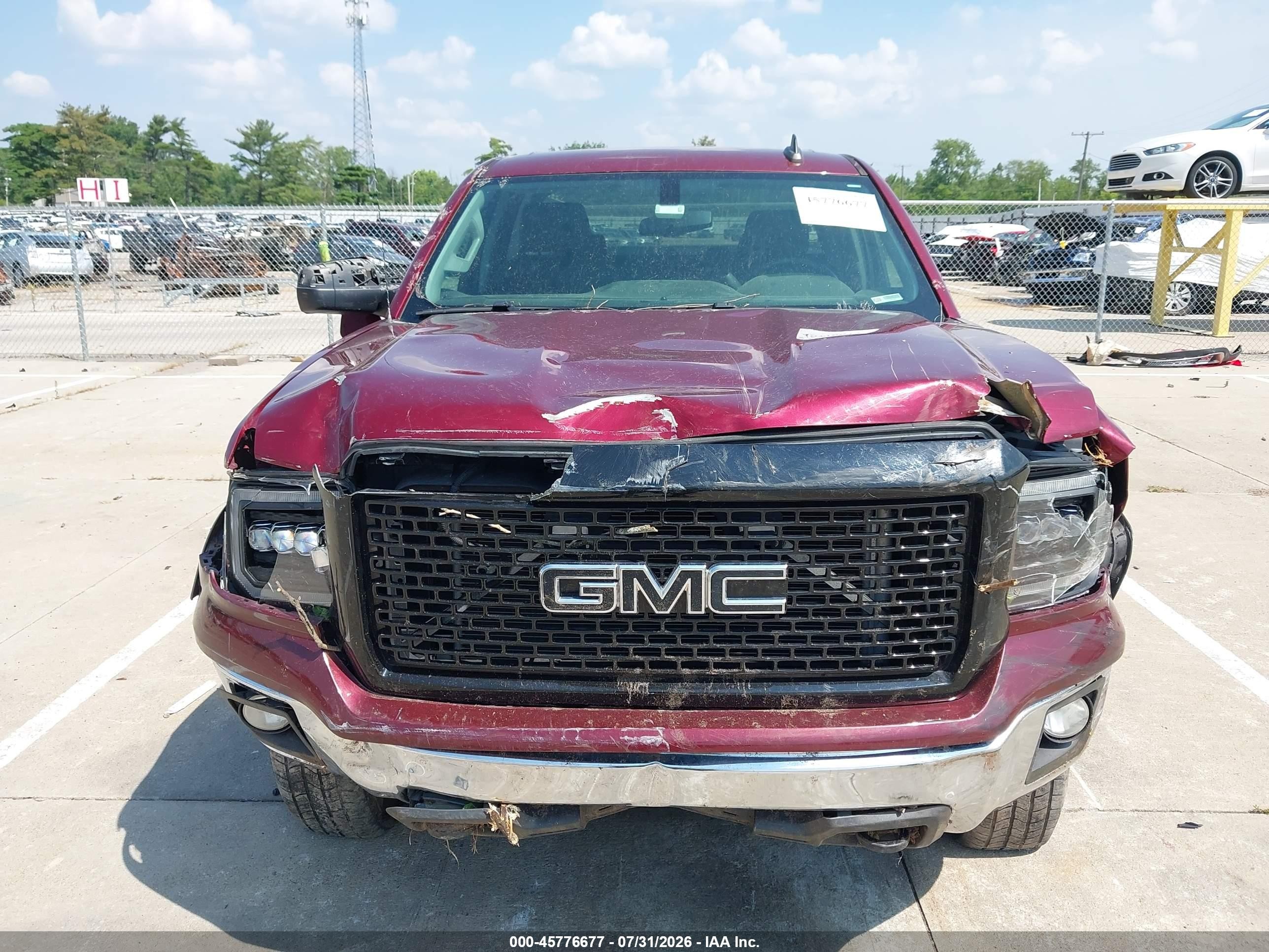 2015 Gmc Sierra 1500 Sle Burgundy vin: 1GTV2UEC4FZ211264