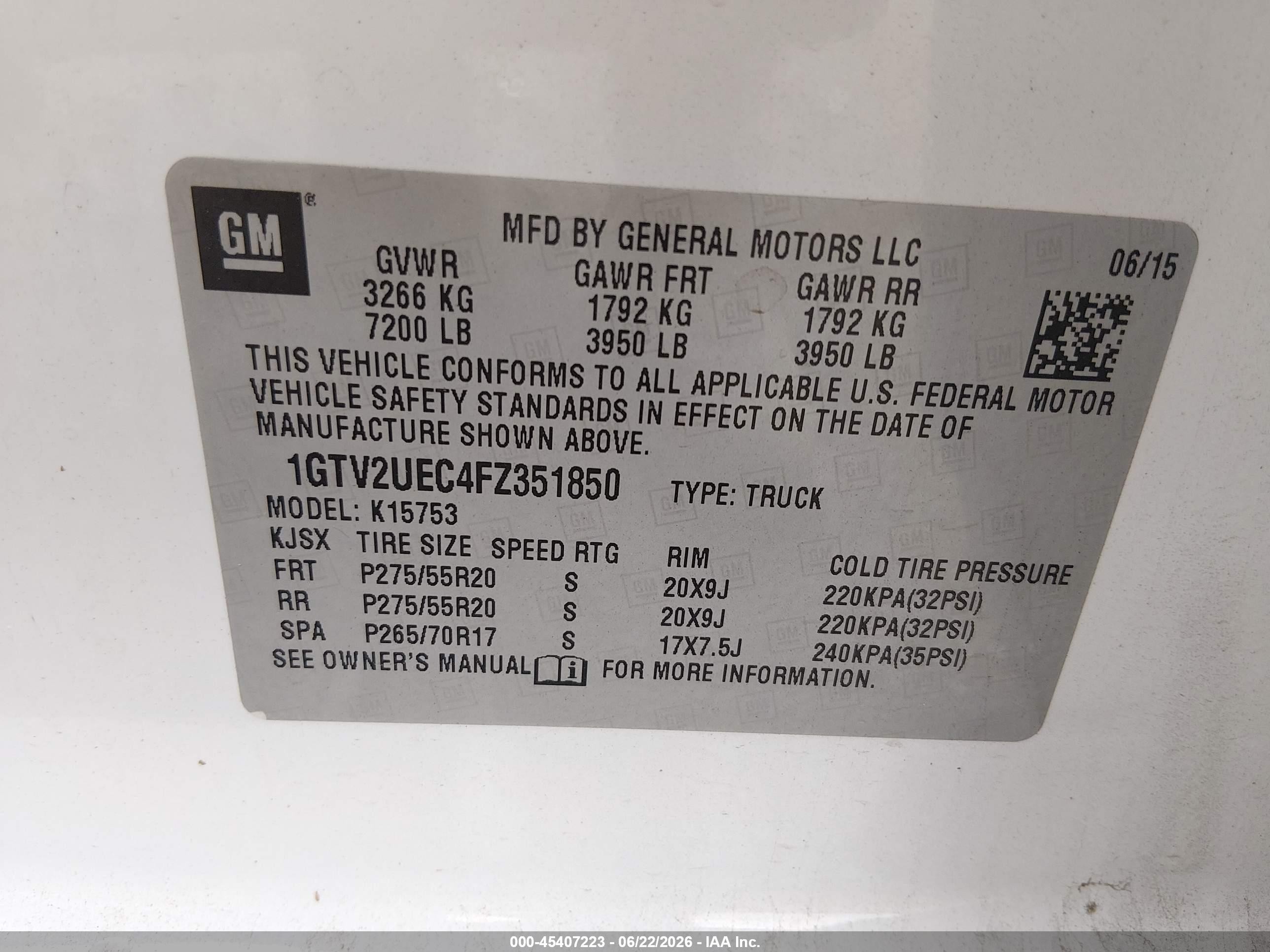 2015 Gmc Sierra 1500 Sle White vin: 1GTV2UEC4FZ351850