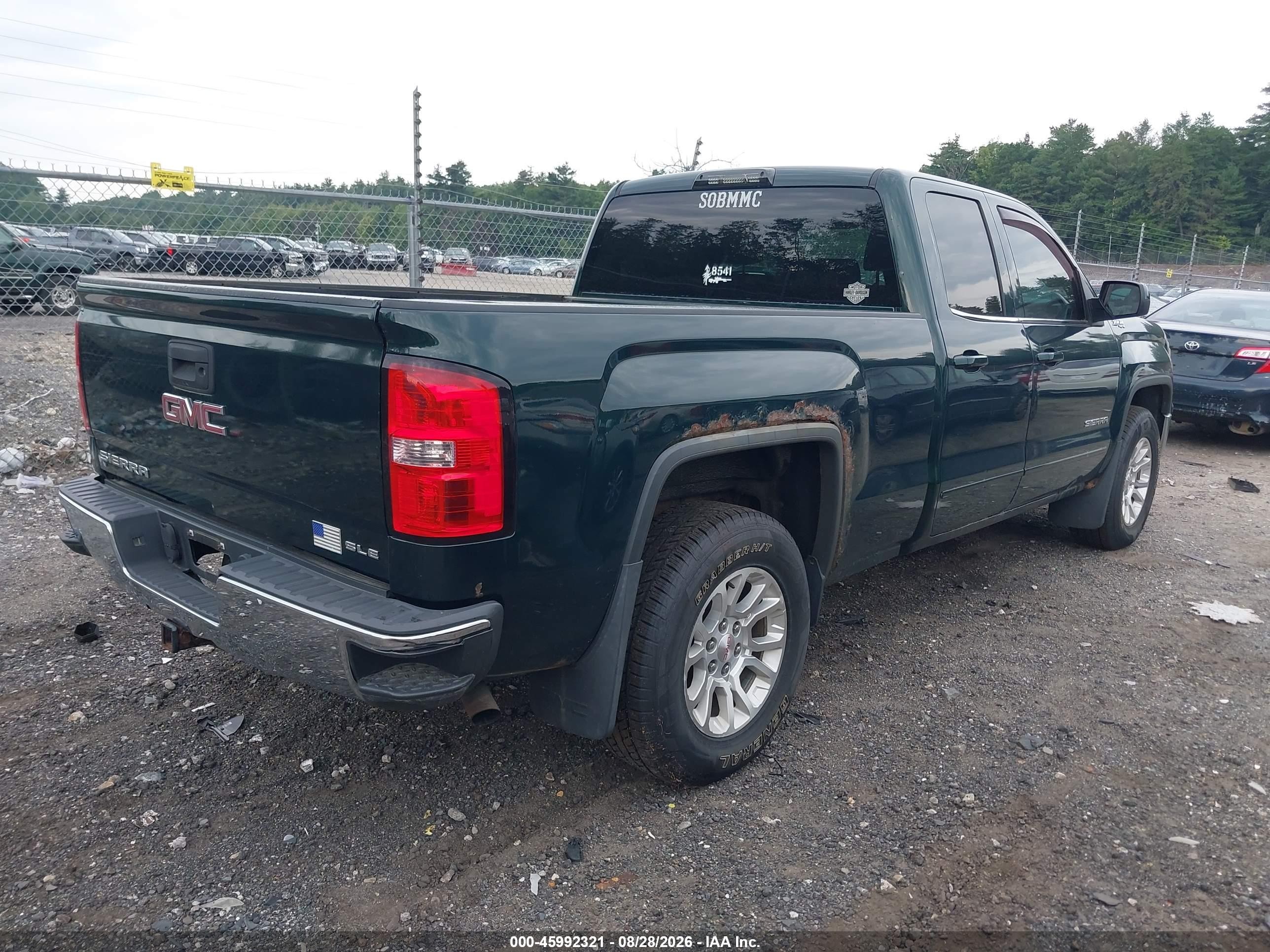 2014 Gmc Sierra 1500 Sle Green vin: 1GTV2UEC5EZ307368