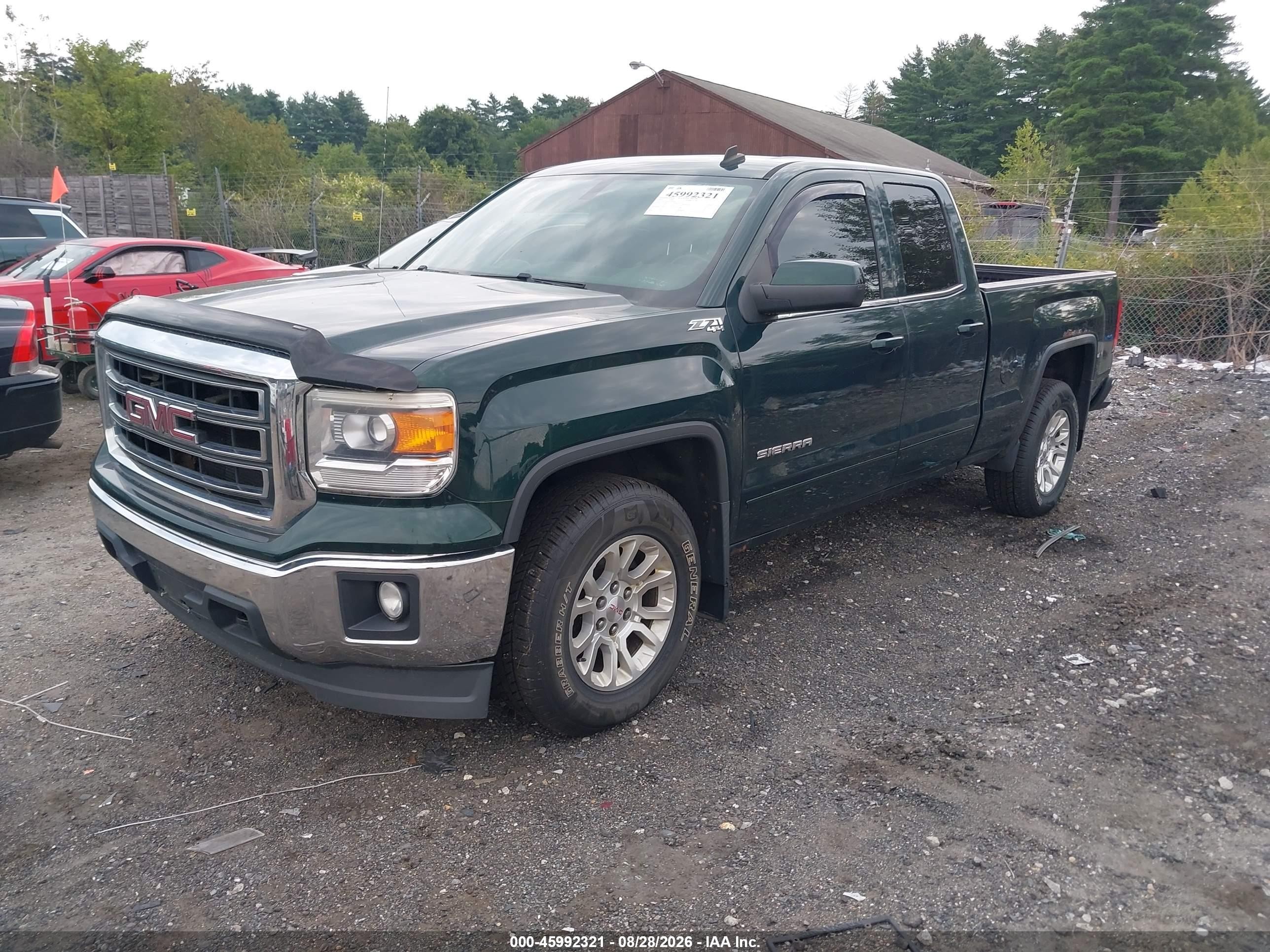 2014 Gmc Sierra 1500 Sle Green vin: 1GTV2UEC5EZ307368